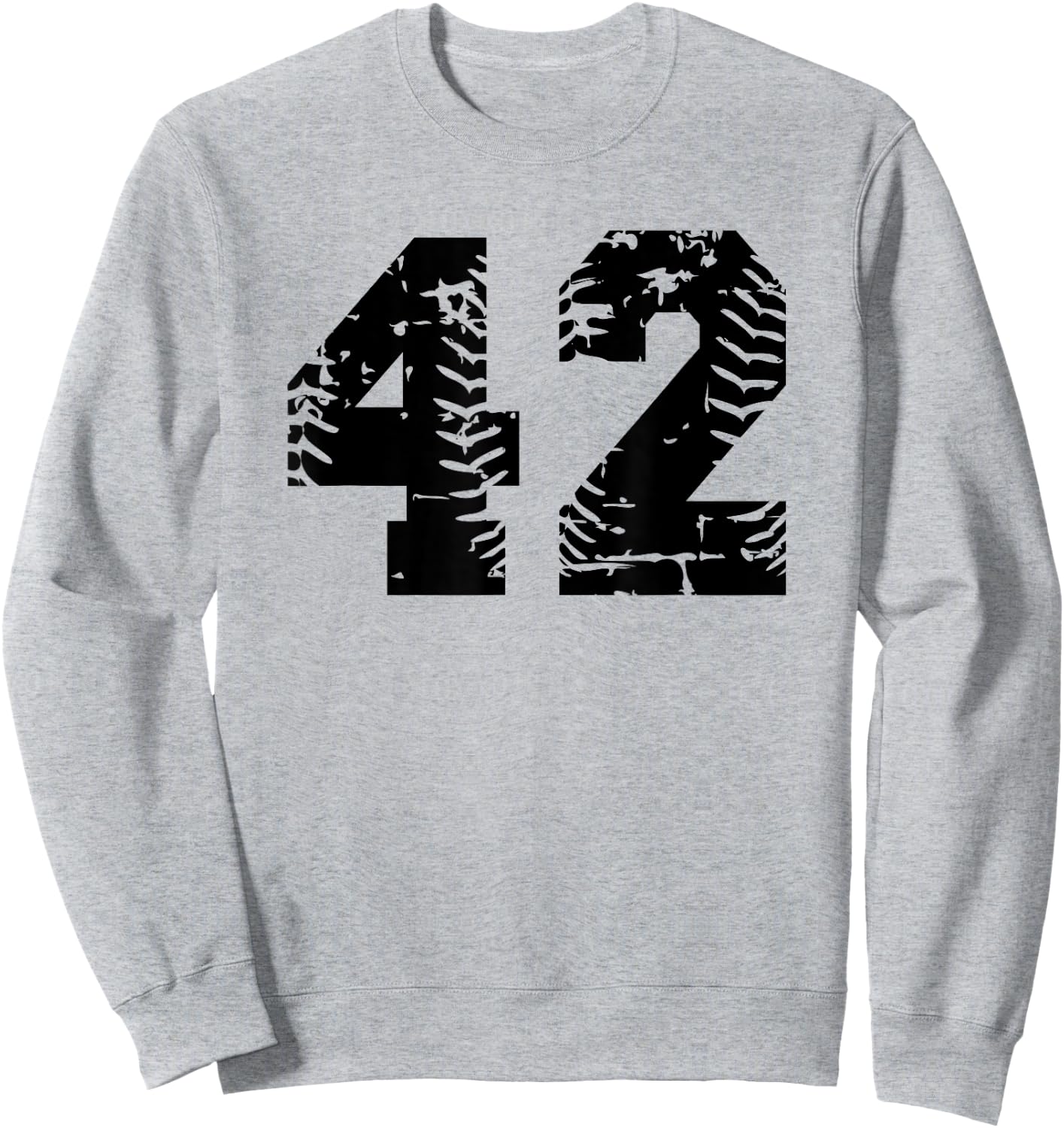 Number #42 Baseball Softball Vintage Favorite Number Sweatshirt - Sweatshirt | Ash