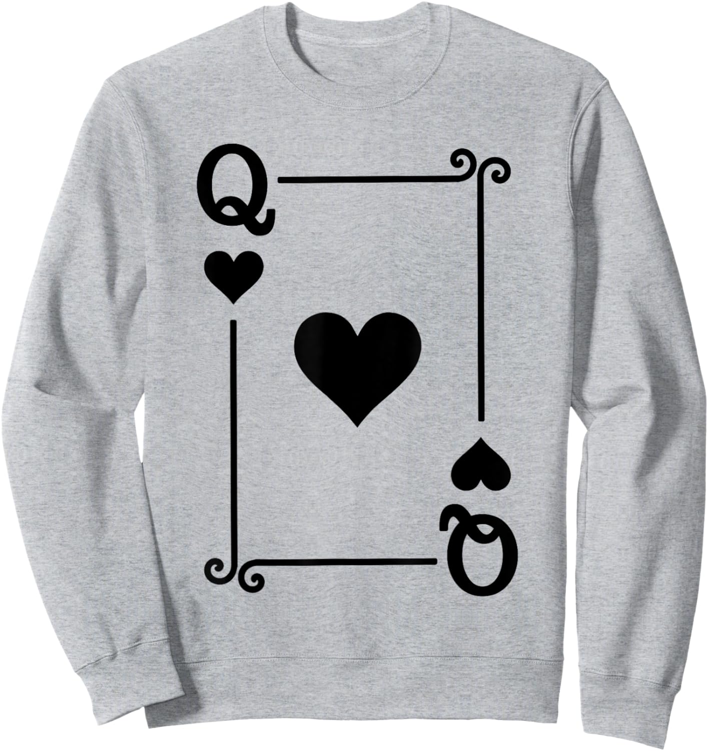 Playing Cards Costume - Queen Hearts Card - Queen Card Sweatshirt - Sweatshirt | Ash