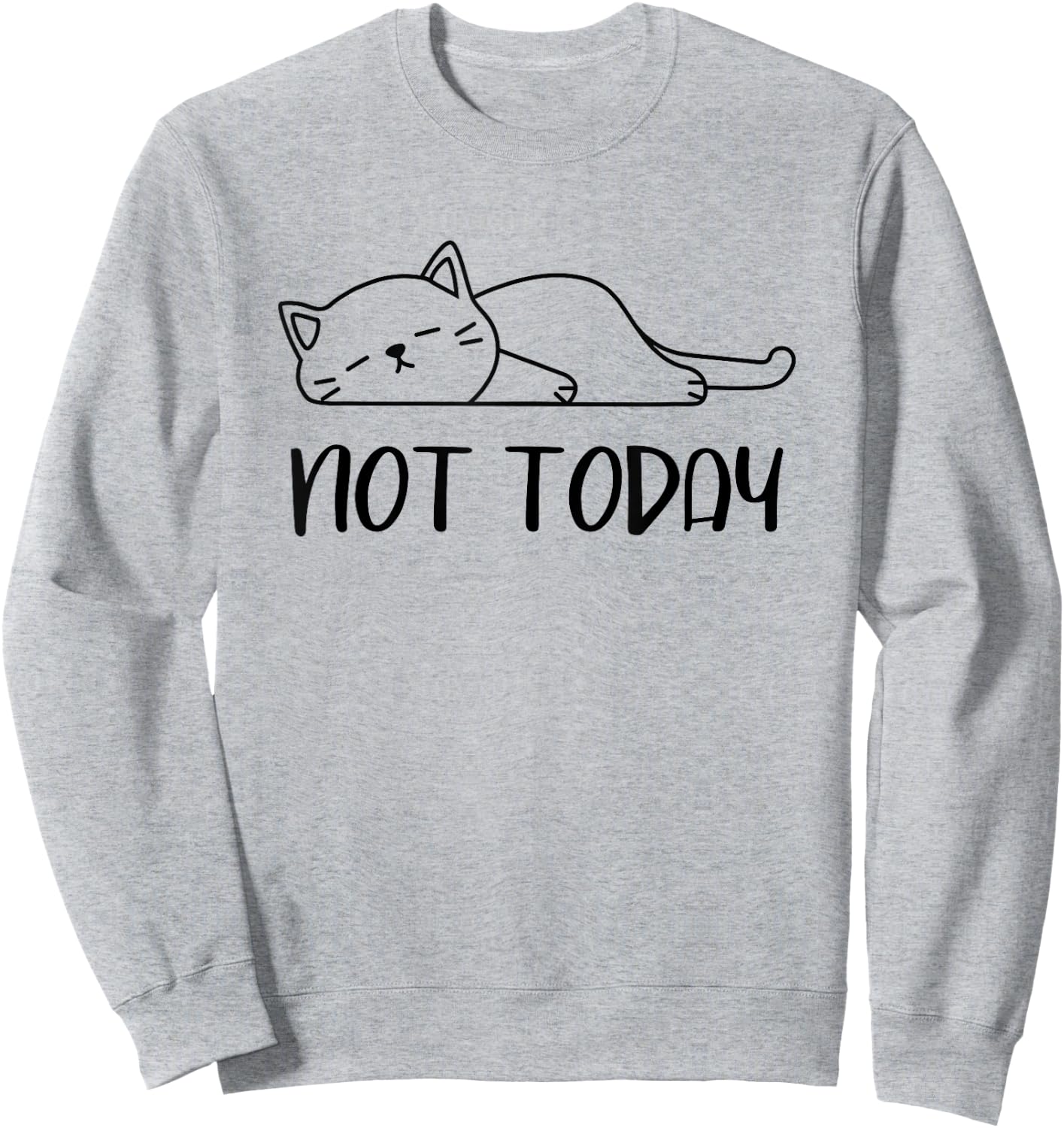 Lazy Cat Nah, Not Today Funny Lazy Cats People Meme Sweatshirt - Sweatshirt | Ash