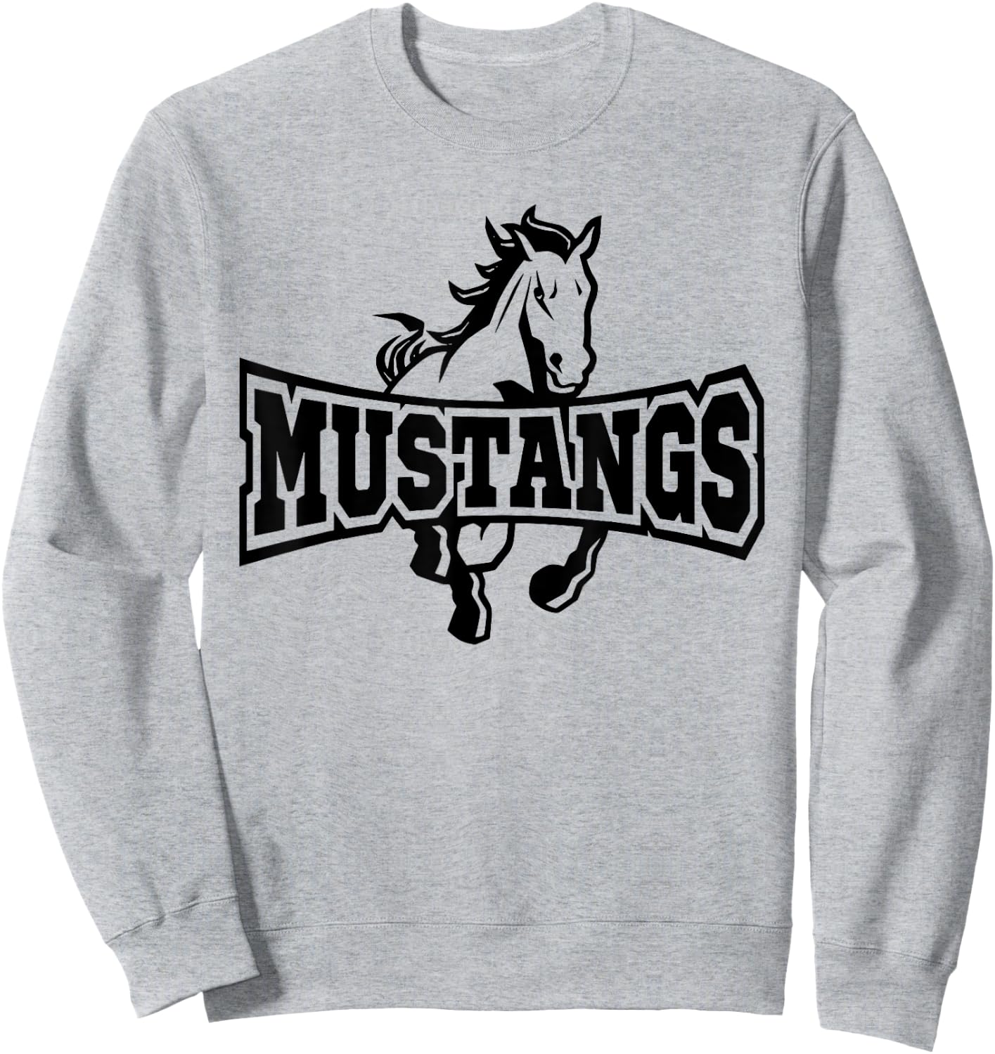 Mustangs Teacher Student School Sports Fan Team Spirit Sweatshirt - Sweatshirt | Ash
