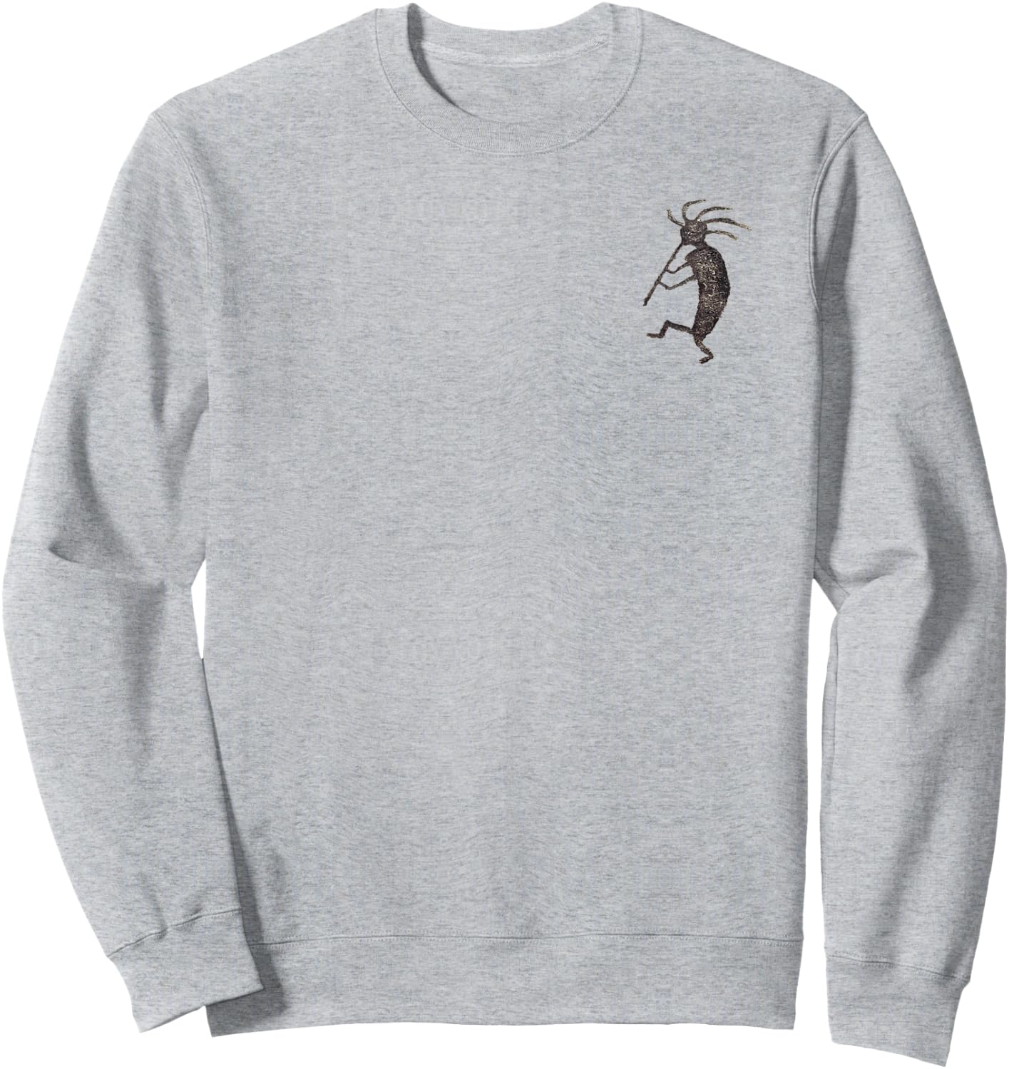 Kokopelli (Flute Player) petroglyph pocket-style emblem. Sweatshirt - Sweatshirt | Ash