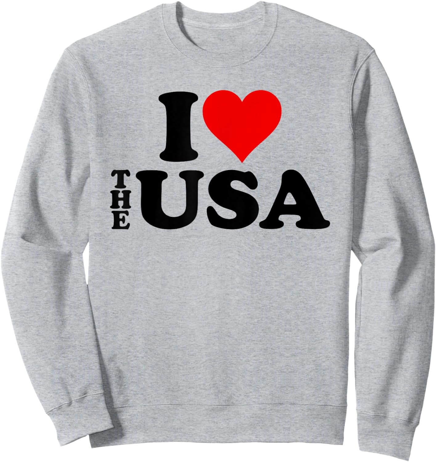 I Love Heart the Usa America Sweatshirt - Sweatshirt | Ash