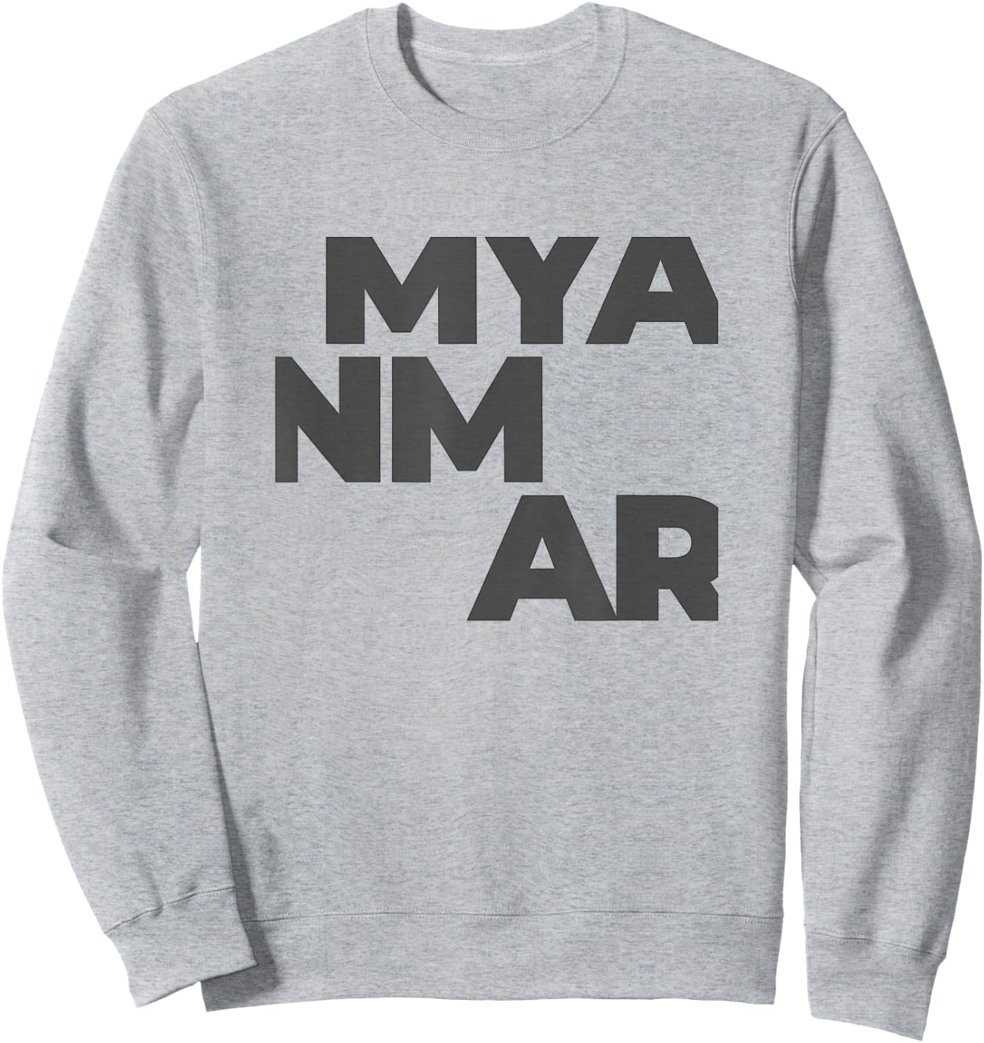 Myanmar Large Text Sweatshirt - Sweatshirt | Ash