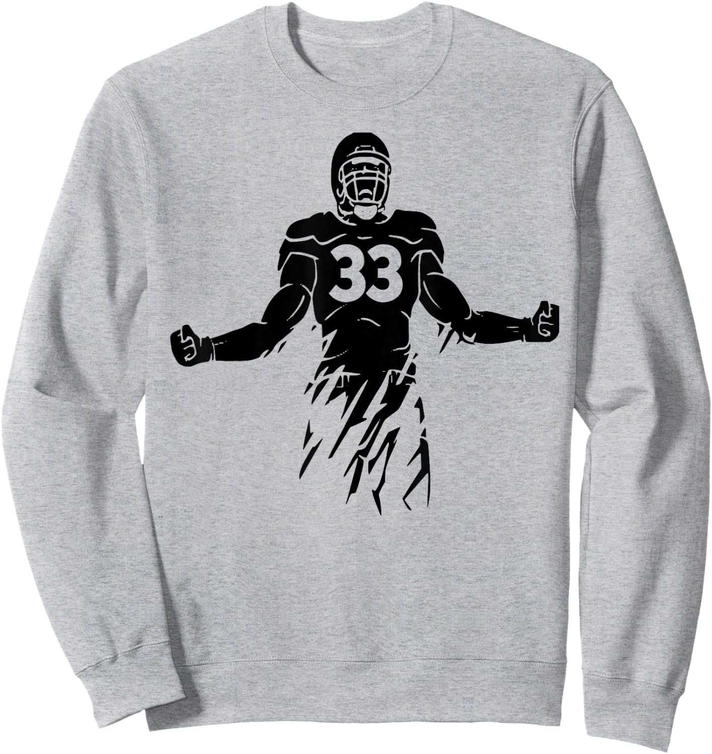 Football Number 33, My Favorite Football Players Number Sweatshirt - Sweatshirt | Ash