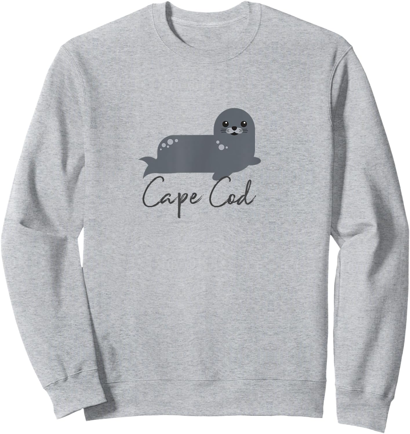 Cape Cod Cute Whimsy Marine Life Harbor Seal Vacation Sweatshirt - Sweatshirt | Ash