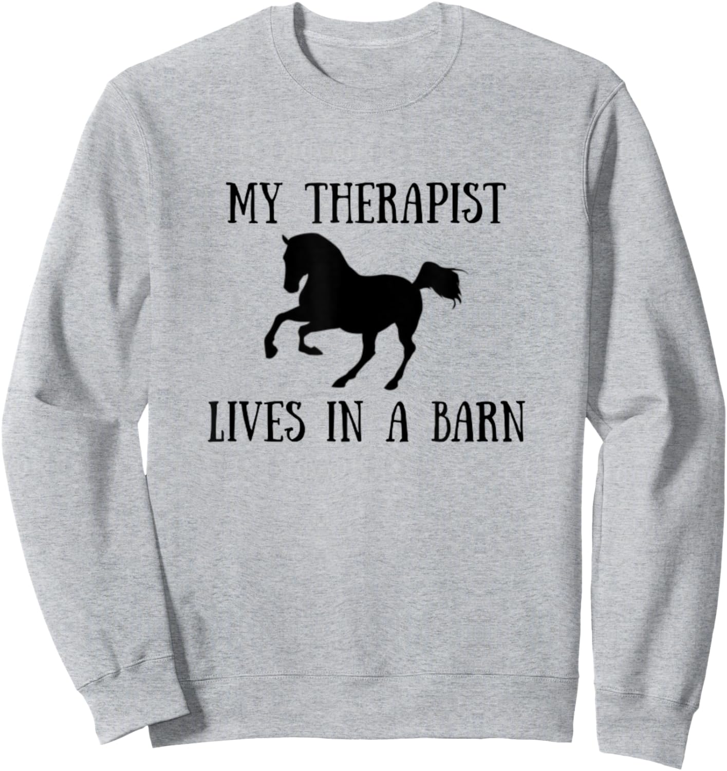 My Therapist Lives In A Barn Horse Lover Sweatshirt - Sweatshirt | Ash