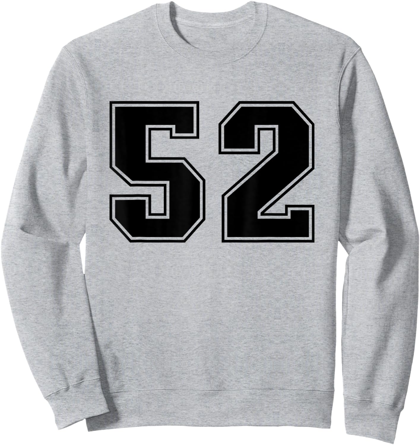 Number #52 Black Sports Fan Jersey Number Sweatshirt - Sweatshirt | Ash