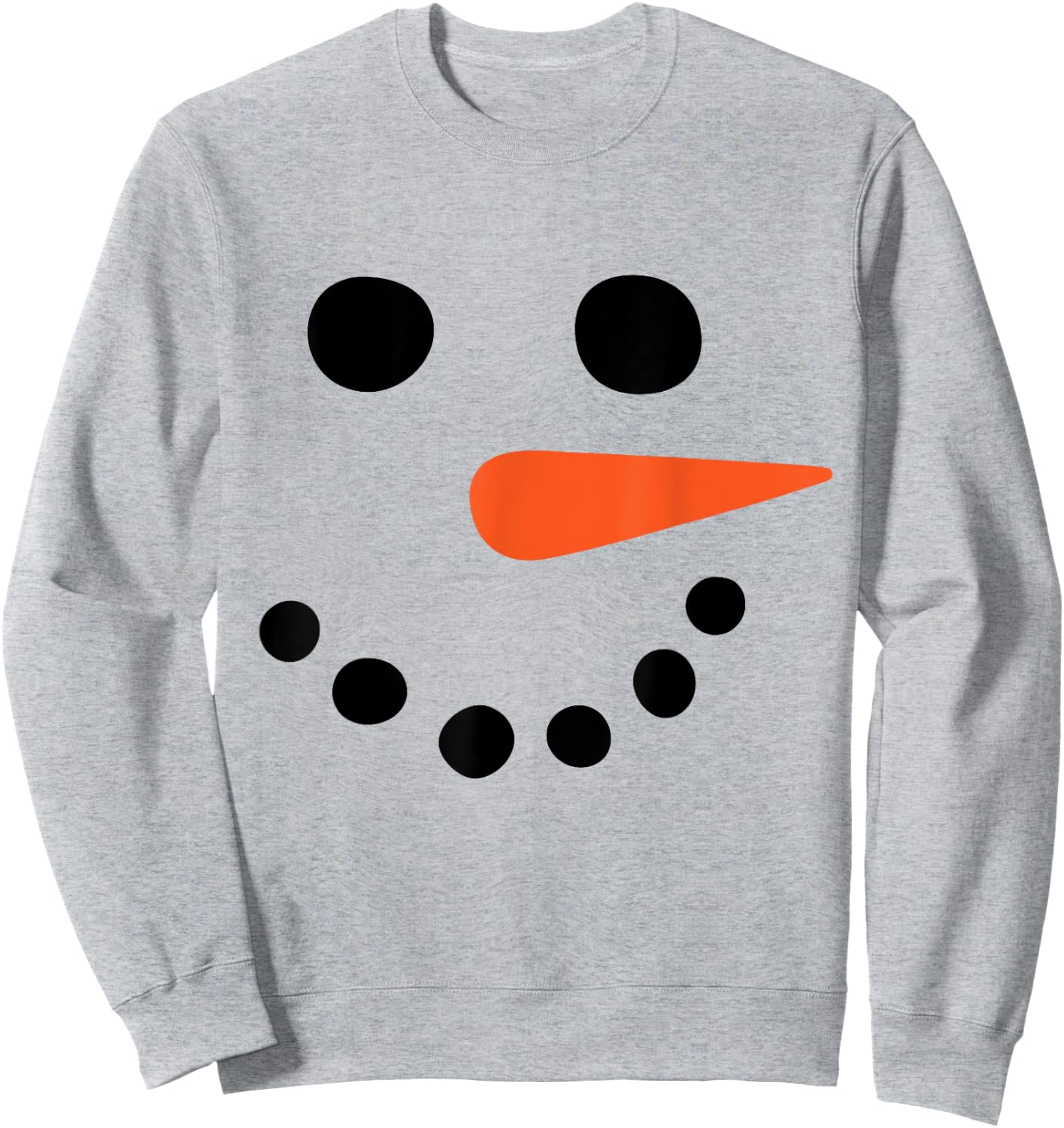 Winter Snowman Face Costume Christmas Snowman Sweatshirt - Sweatshirt | Ash