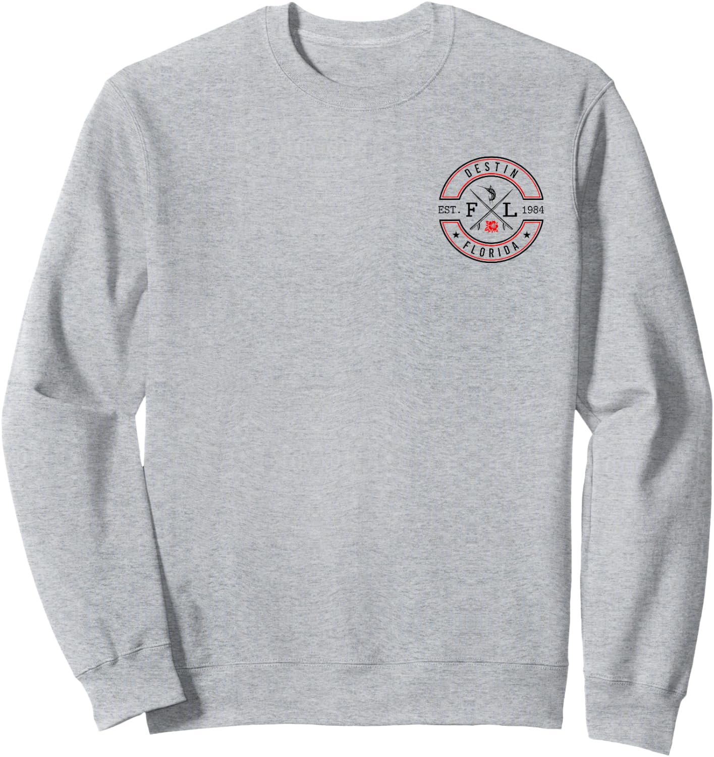 Destin Florida FL Retro Surfer Beach Front & Back Sweatshirt - Sweatshirt | Ash