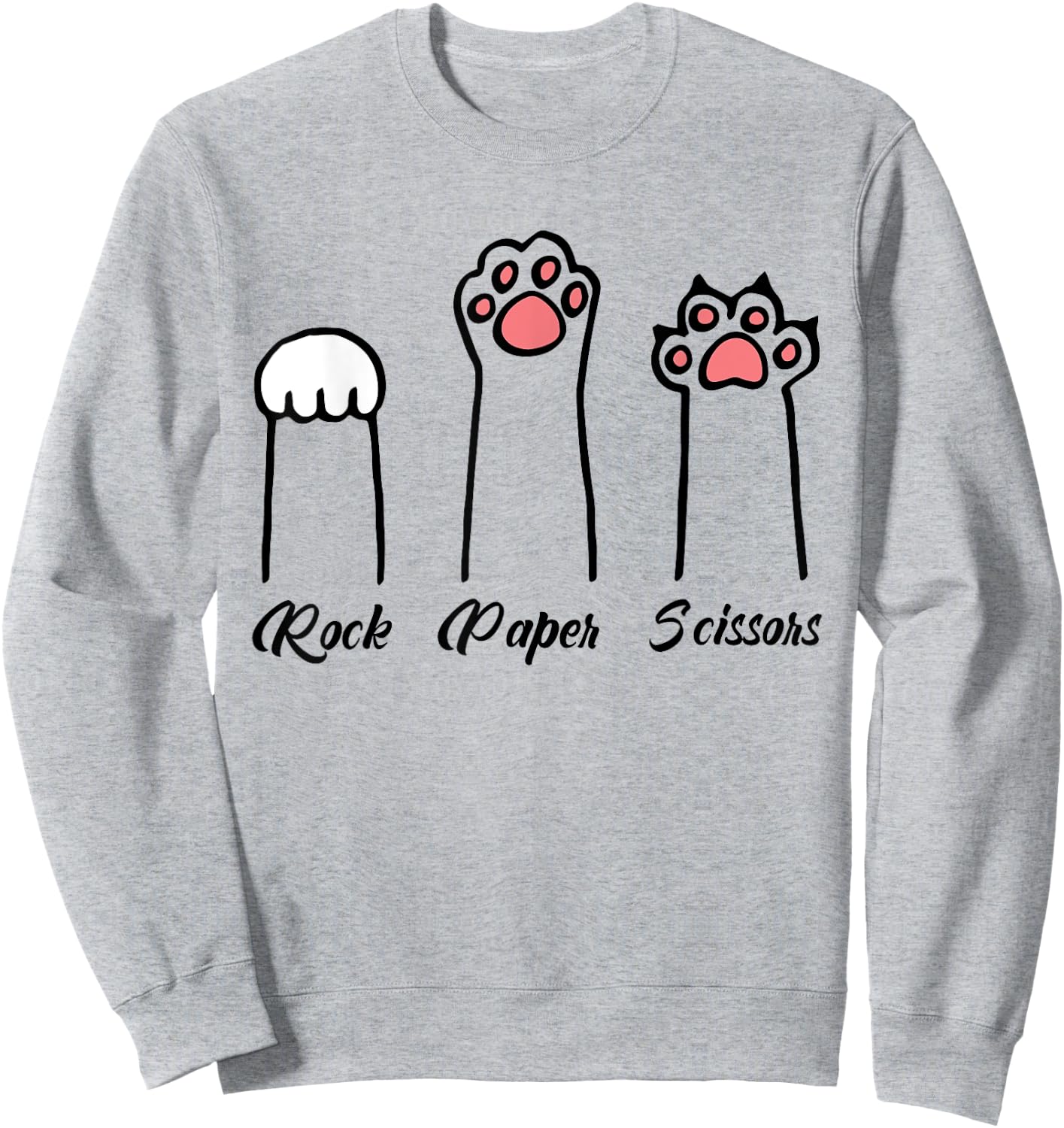 Rock Paper Scissors Cat Paws Women Sweatshirt - Sweatshirt | Ash