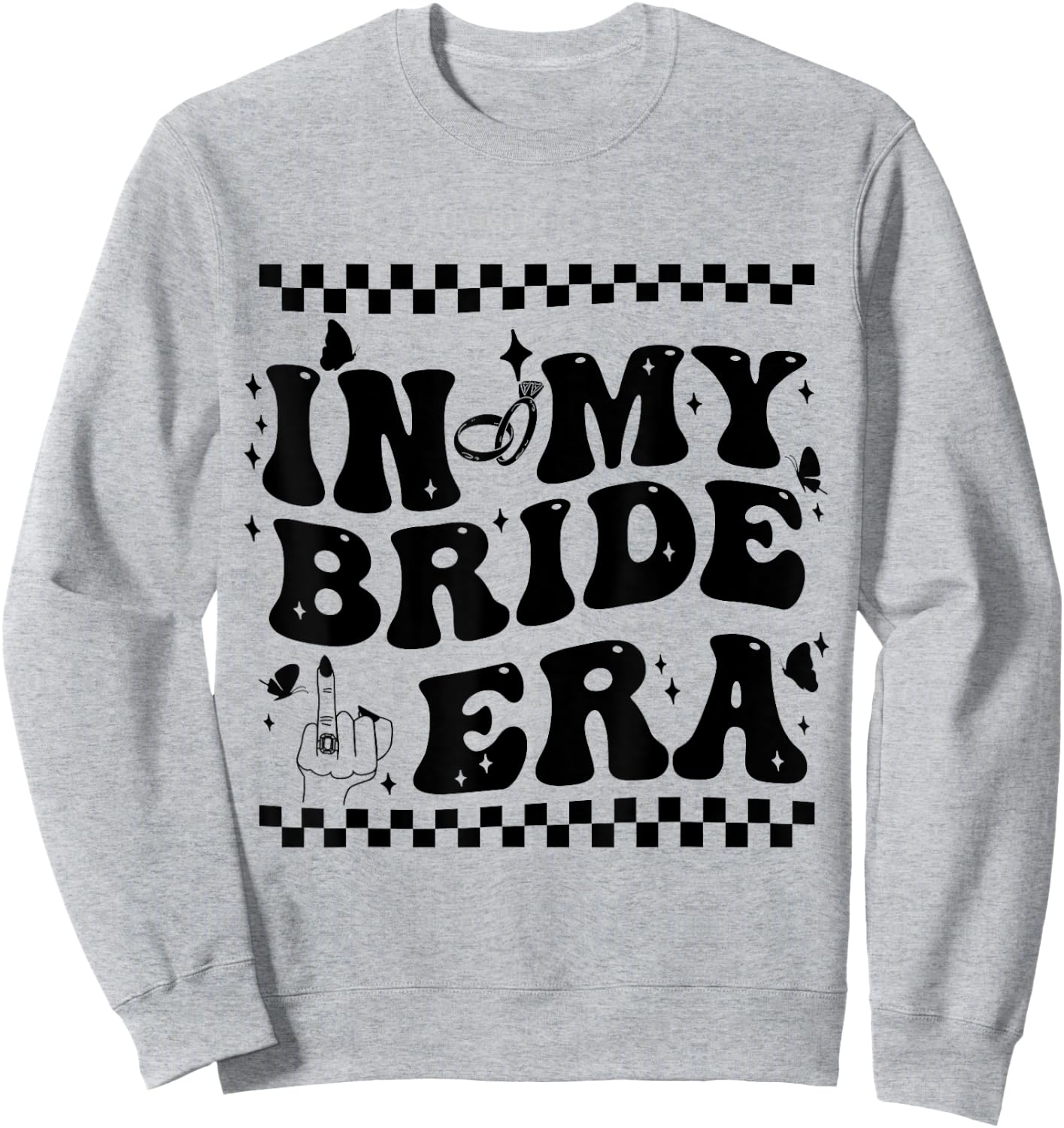 In My Bride Era Groovy Bride Bachelorette Party Bridesmaid Sweatshirt - Sweatshirt | Ash