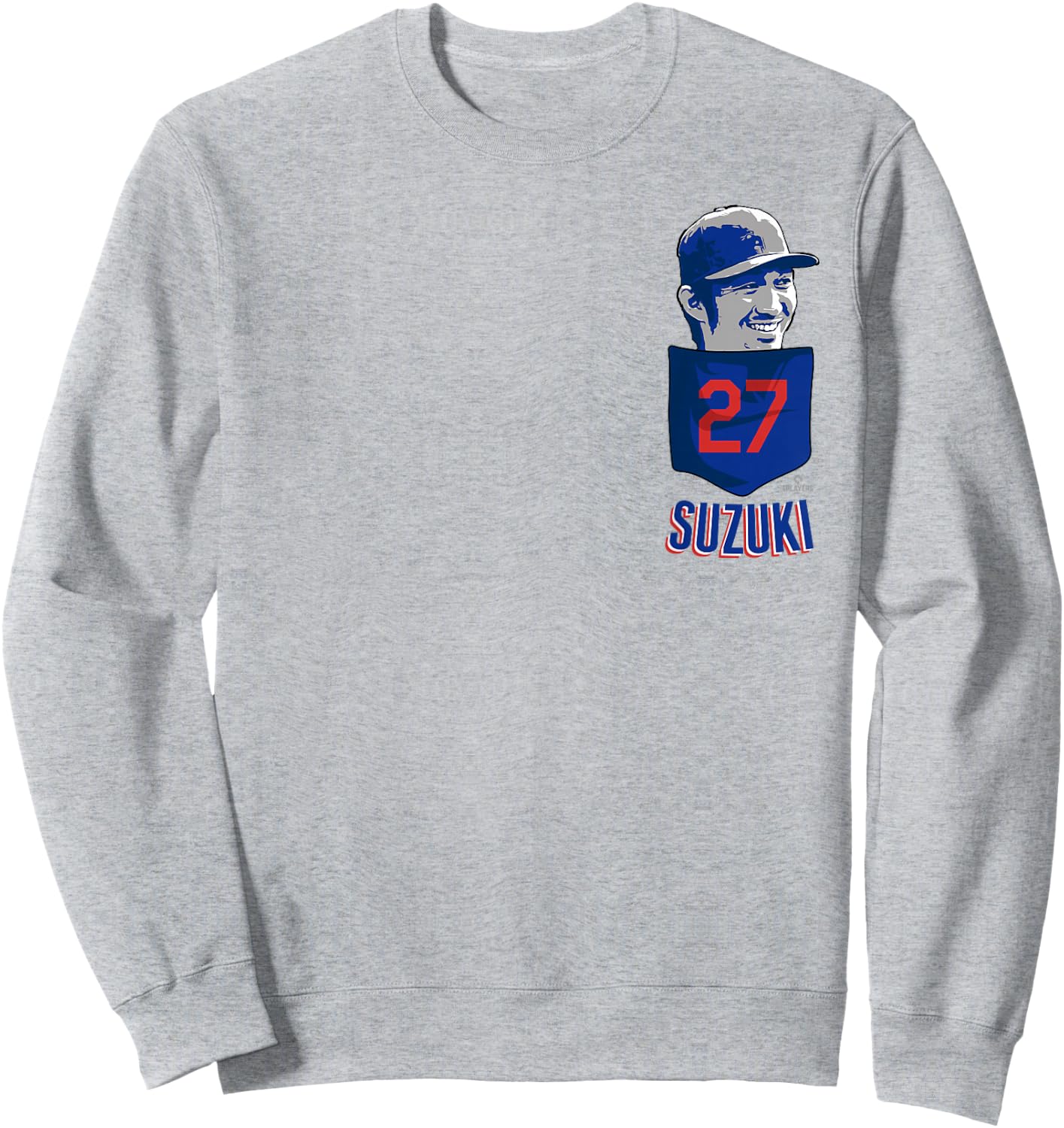 Seiya Suzuki Chicago Baseball Pocket MLBPA Sweatshirt - Sweatshirt | Ash