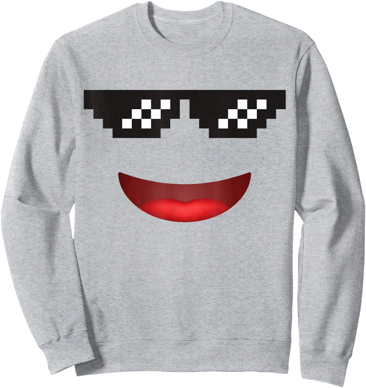 Funny Group Costume Team Outfit Cool Thug Face Emoticon Sweatshirt - Sweatshirt | Ash