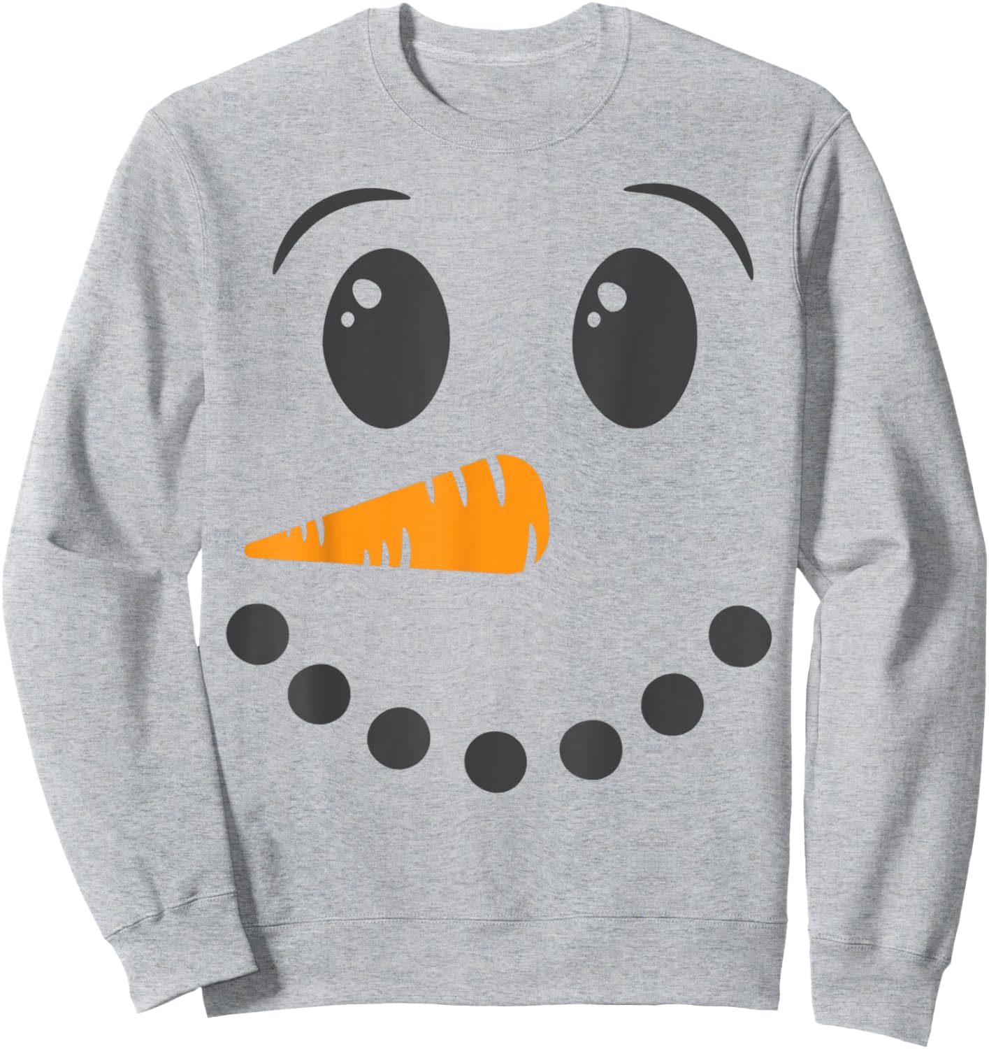 Snowman Face Winter Holiday Matching Couples Family Sweatshirt - Sweatshirt | Ash