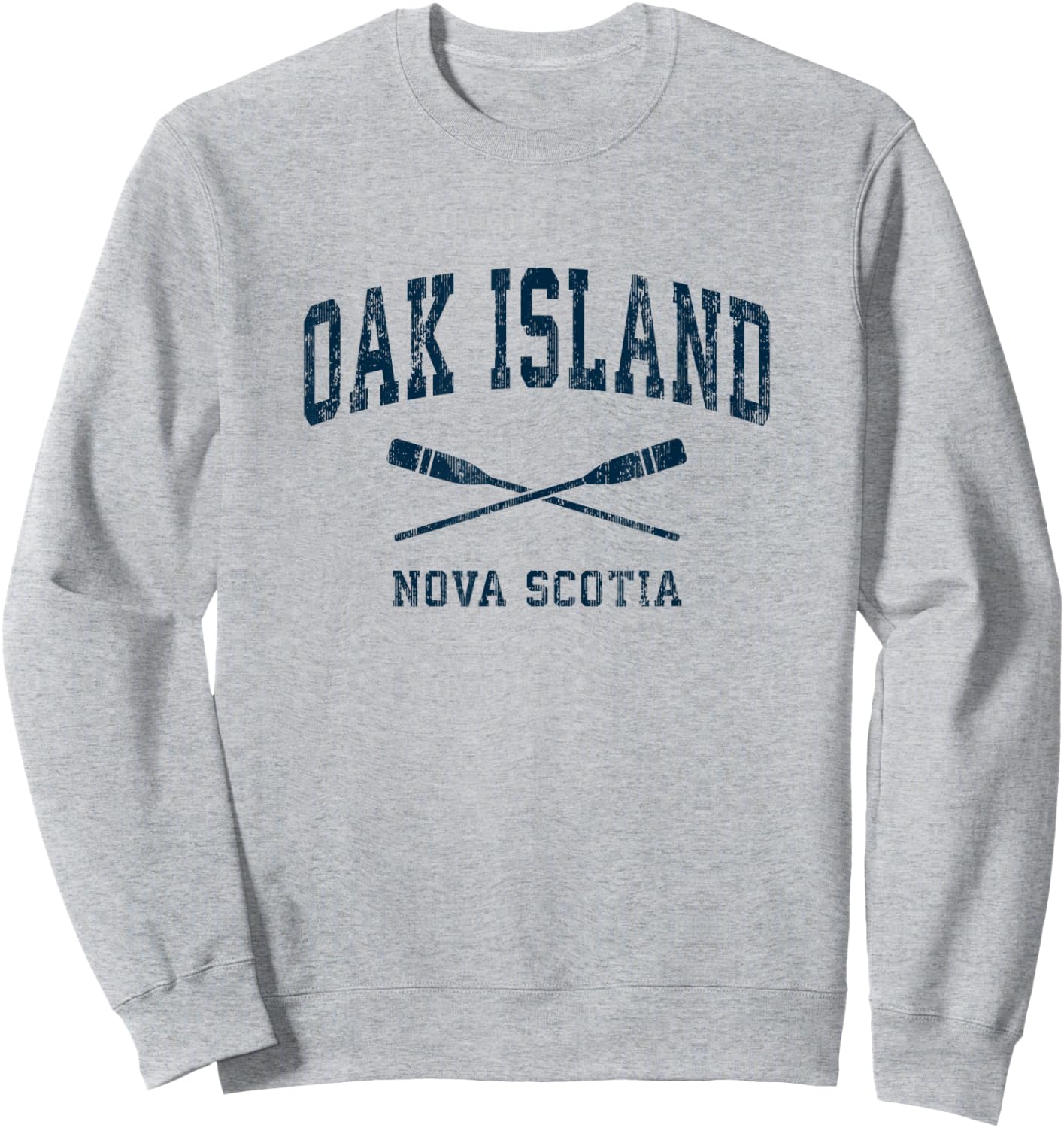 Oak Island Nova Scotia Vintage Nautical Paddles Sports Oars Sweatshirt - Sweatshirt | Ash