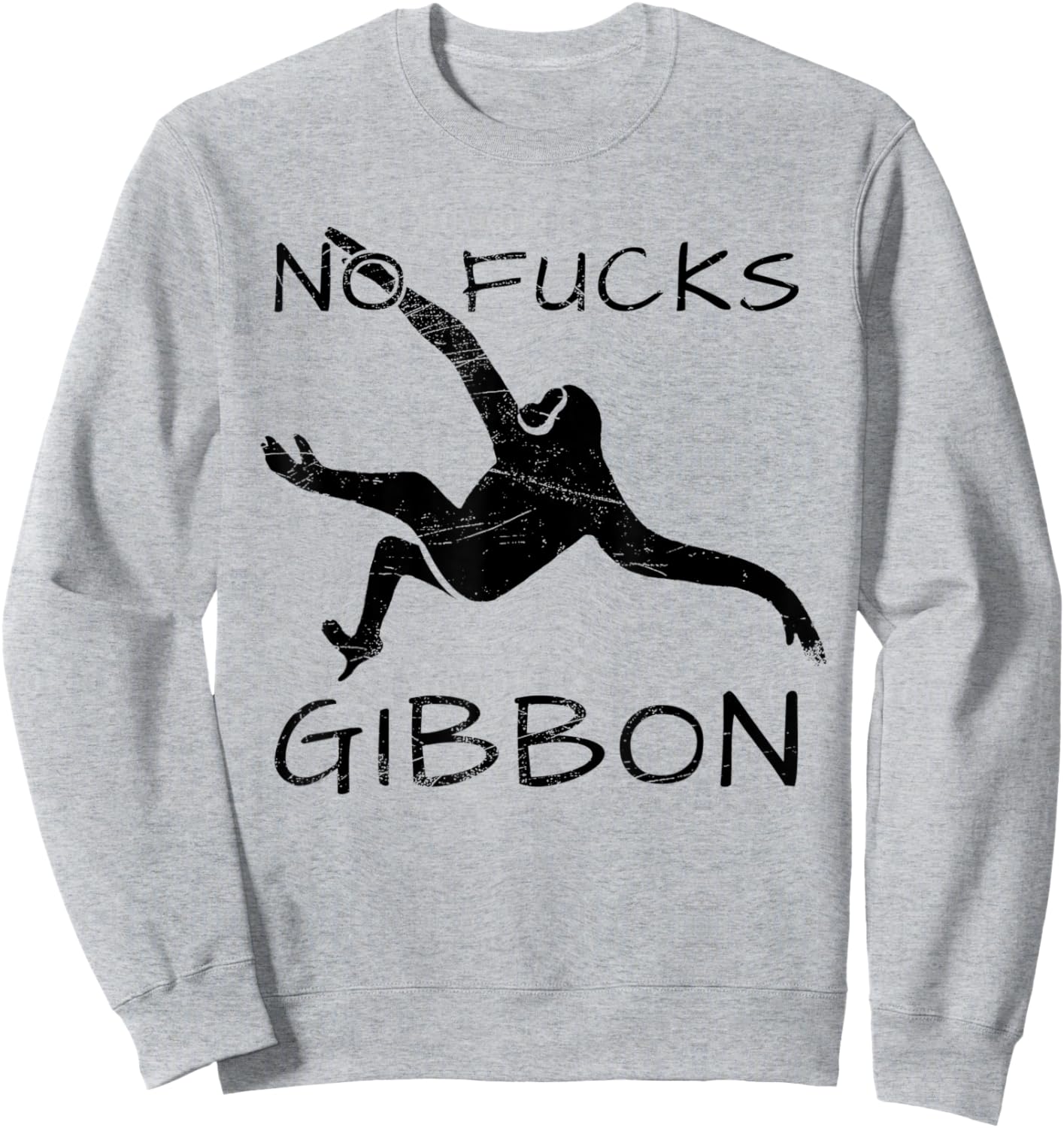 Gibbon Funny Ape Monkey Animal Sweatshirt - Sweatshirt | Ash