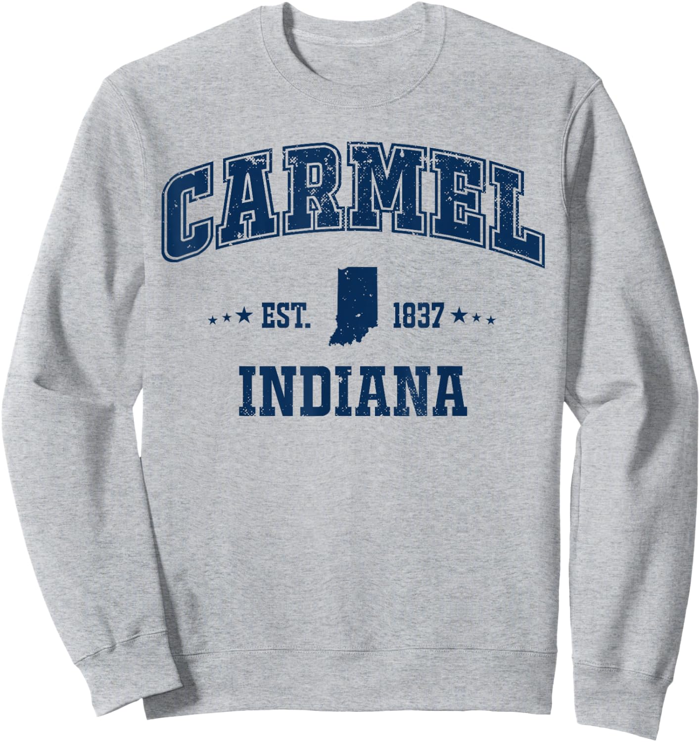 Carmel Indiana IN Navy Vintage Sports Athletic Sweatshirt - Sweatshirt | Ash
