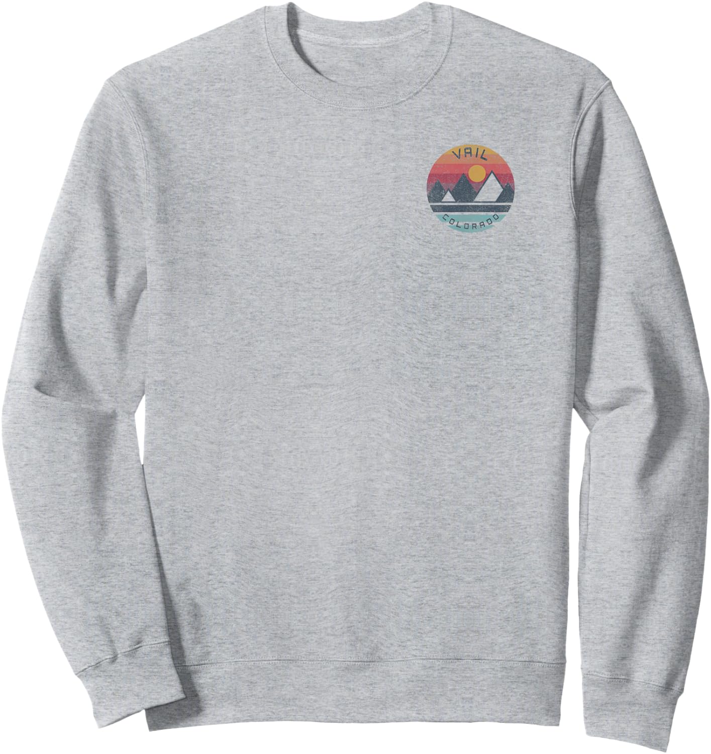 Vail, Colorado Mountain Graphic Sweatshirt - Sweatshirt | Ash