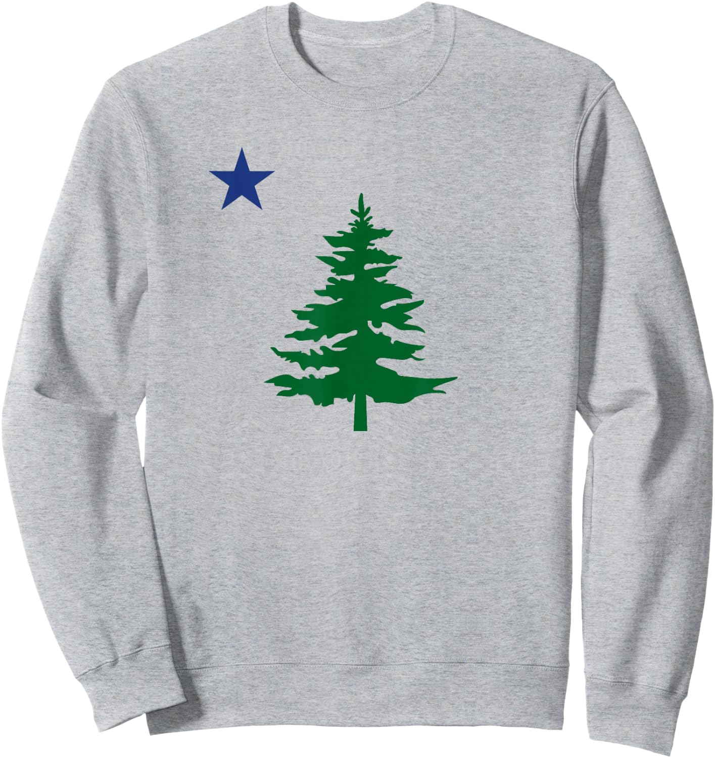 Old Maine State Flag 1901 Pine Tree Star Sweatshirt - Sweatshirt | Ash