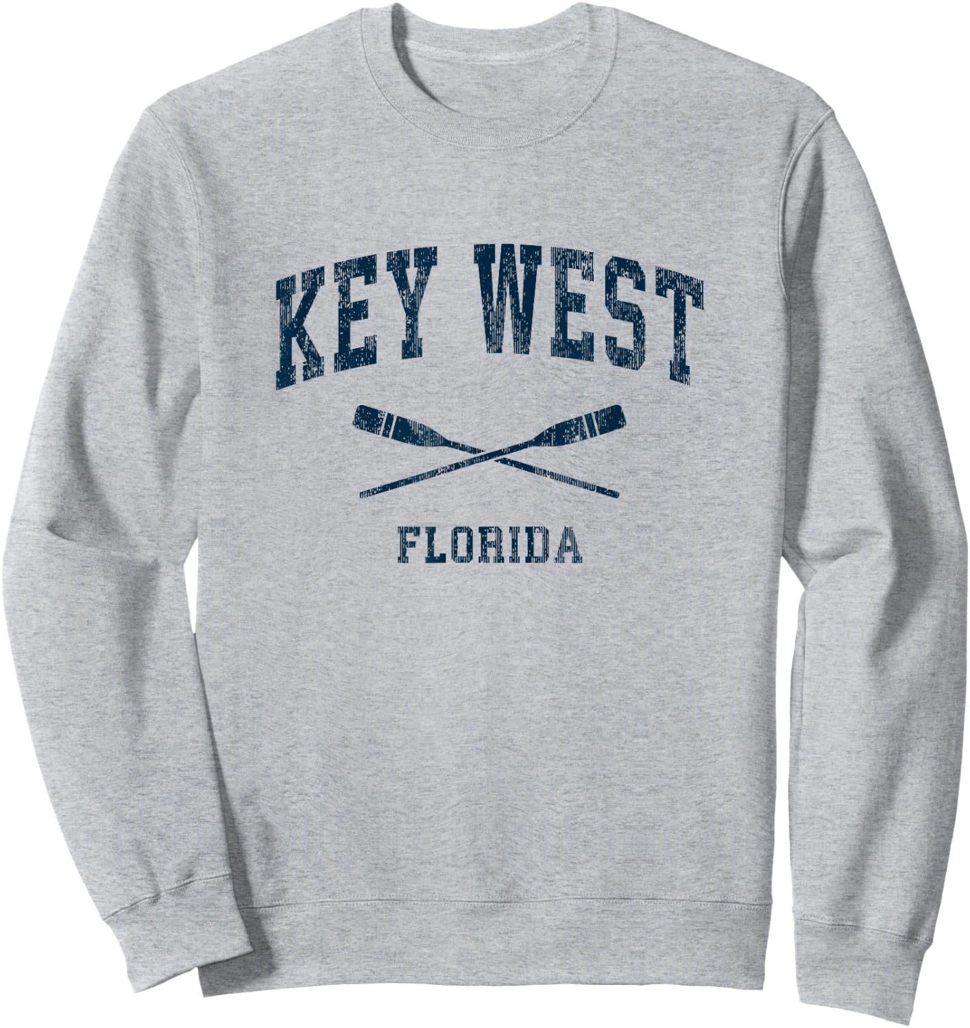 Key West Florida Vintage Nautical Paddles Sports Oars Sweatshirt - Sweatshirt | Ash