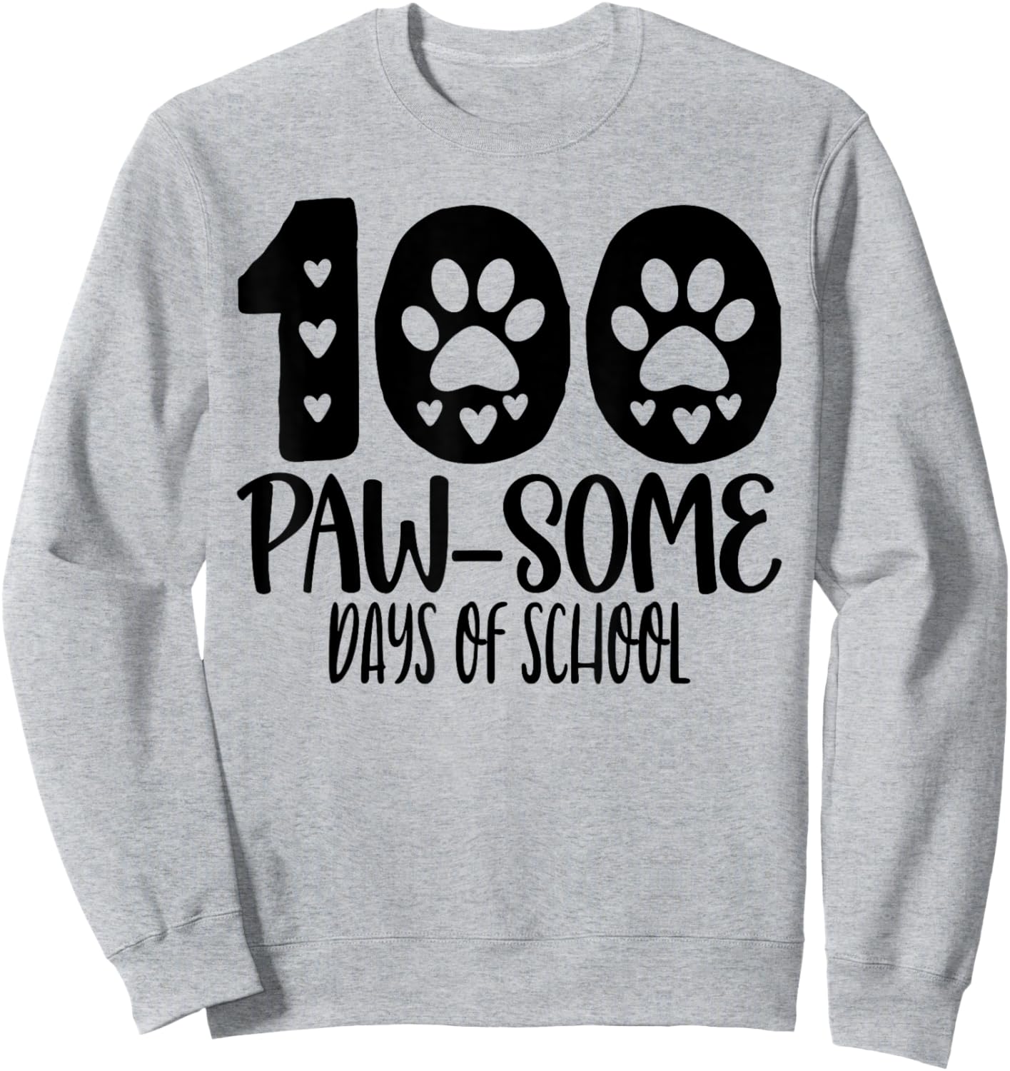 100 Pawsome Days Of School Dog Lover Men Women Girls Kids Sweatshirt - Sweatshirt | Ash