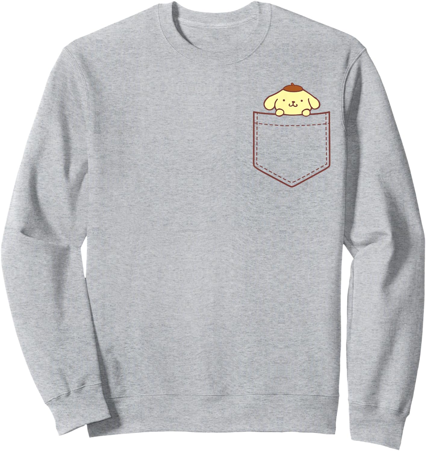 Pompompurin Chest Pocket Sweatshirt - Sweatshirt | Ash