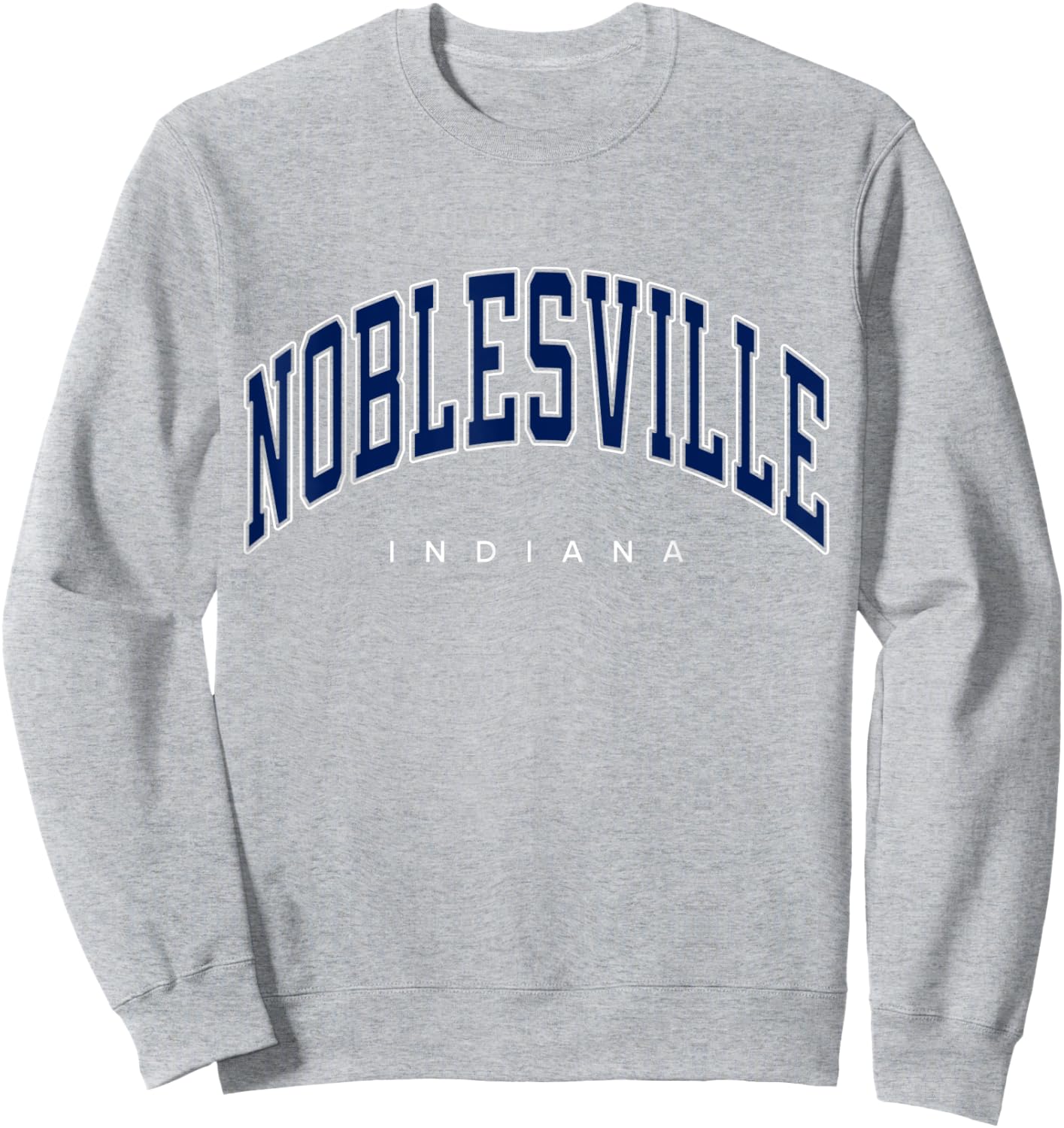 Noblesville Indiana IN Varsity Style Navy Text Sweatshirt - Sweatshirt | Ash