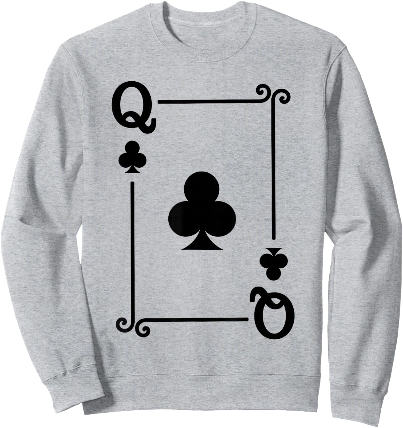 Playing Cards Costume - Queen Clubs Card - Queen Card Sweatshirt - Sweatshirt | Ash