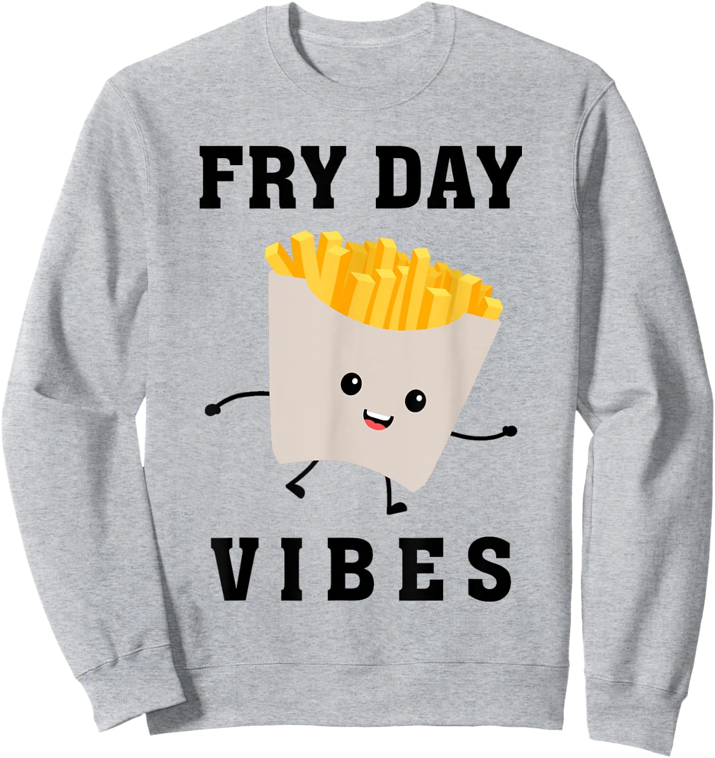 Fry Day Vibes Funny French Fries Kid Sweatshirt - Sweatshirt | Ash