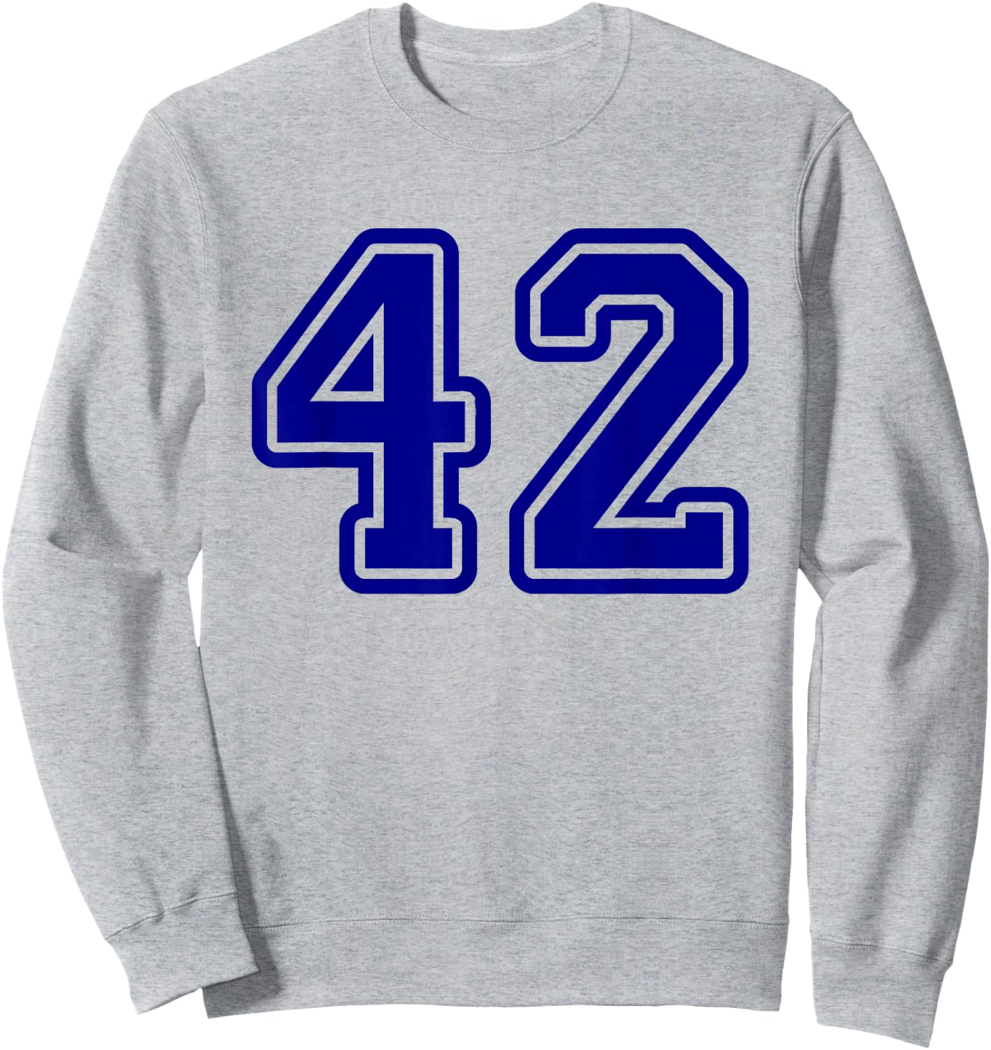 Number #42 Blue Sports Team Sweatshirt - Sweatshirt | Ash
