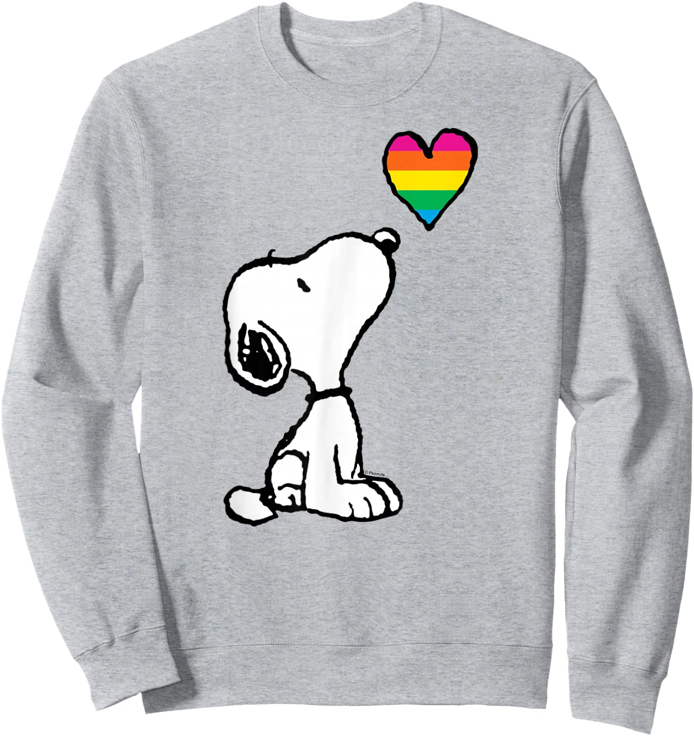 Peanuts - Snoopy Pride Month Rainbow Heart Sweatshirt - Sweatshirt | Ash