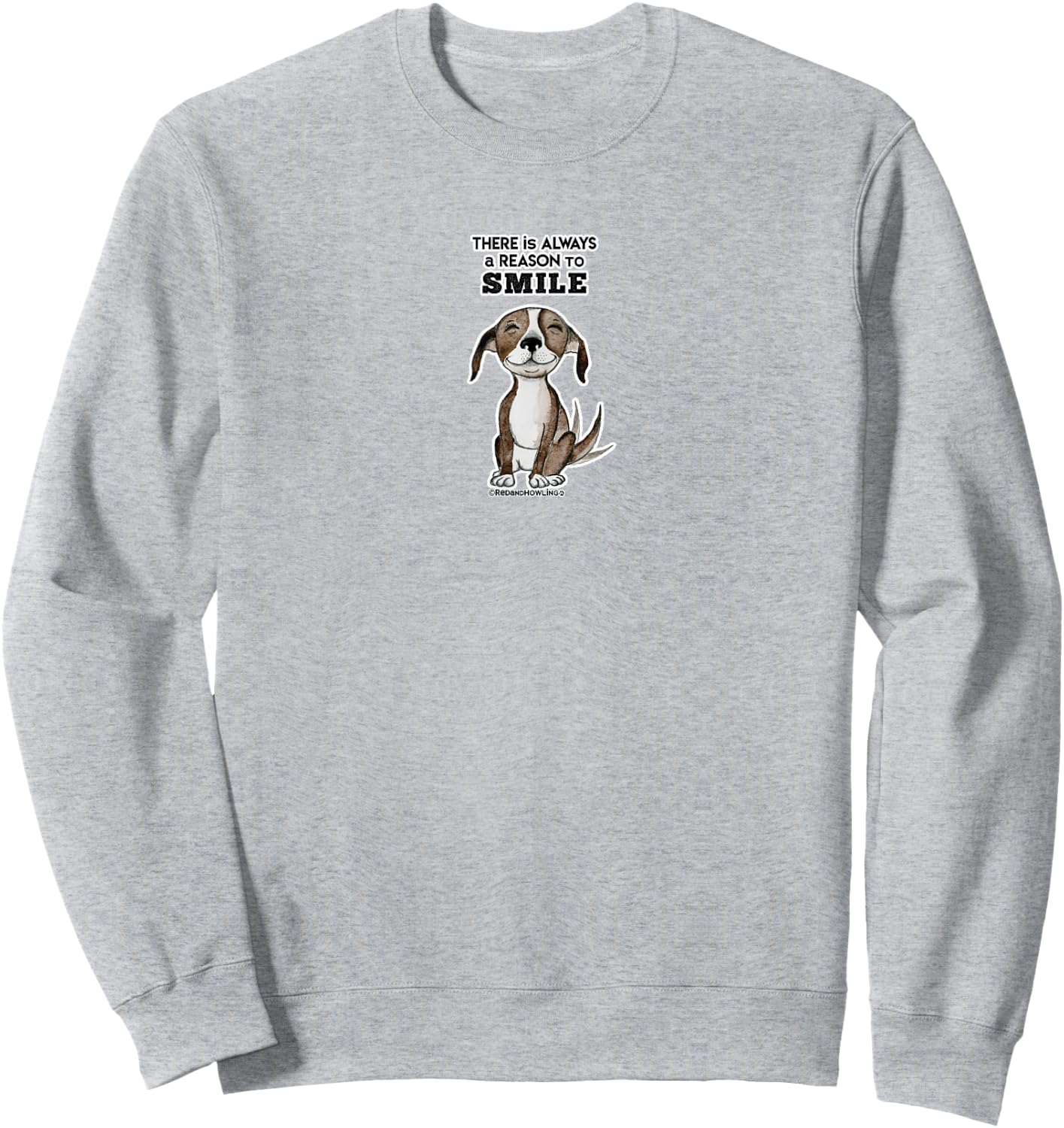 Red and Howling Smile Dog Women Girls Kids Sweatshirt - Sweatshirt | Ash