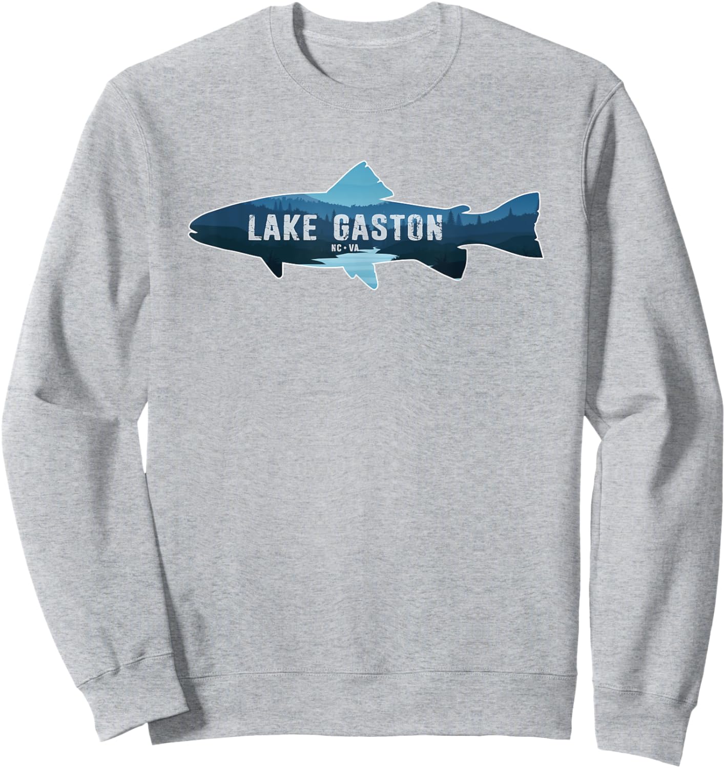 Lake Gaston North Carolina Virginia Fishing Sweatshirt - Sweatshirt | Ash