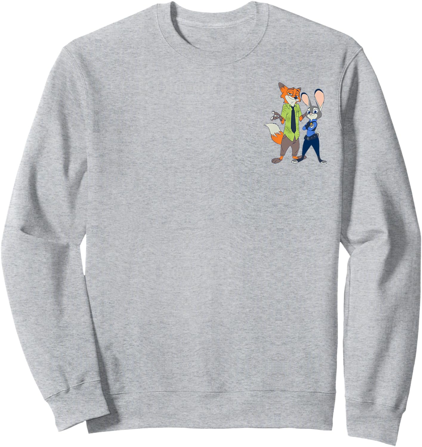 Disney Zootopia Judy Hopps & Finnick Partner Pocket Logo Sweatshirt - Sweatshirt | Ash