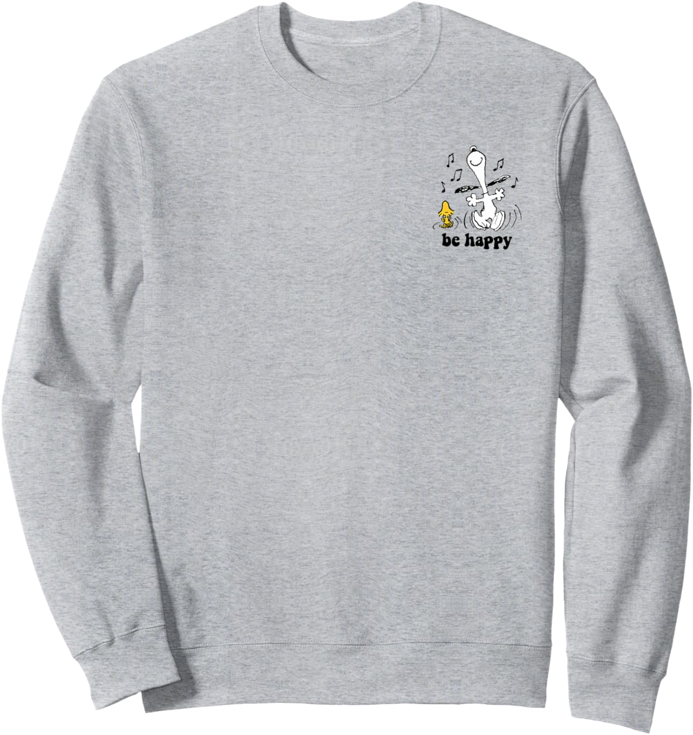 Peanuts - Snoopy Woodstock Be Happy Dance Sweatshirt - Sweatshirt | Ash