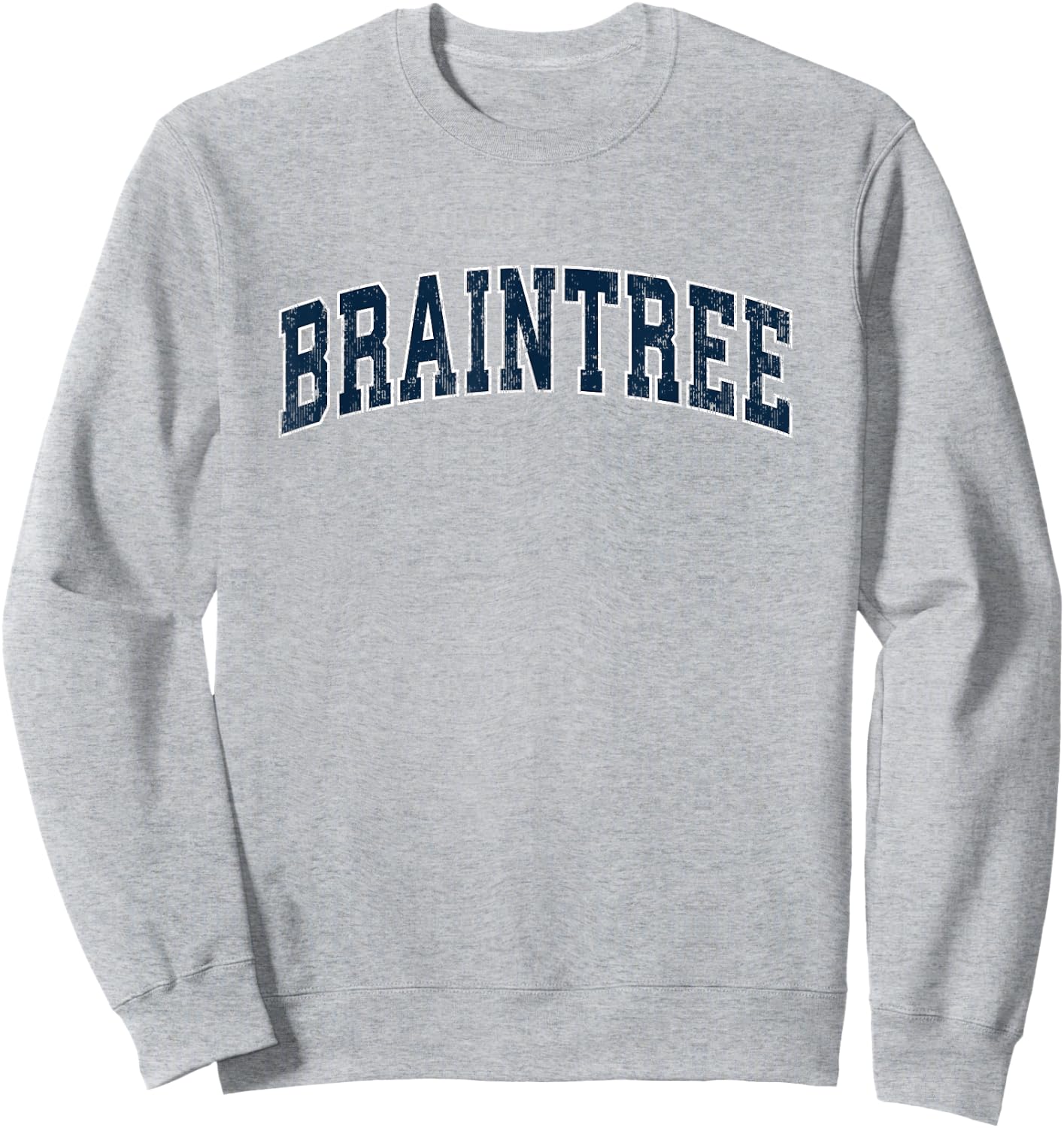 Braintree Massachusetts MA Vintage Sports Design Navy Design Sweatshirt - Sweatshirt | Ash