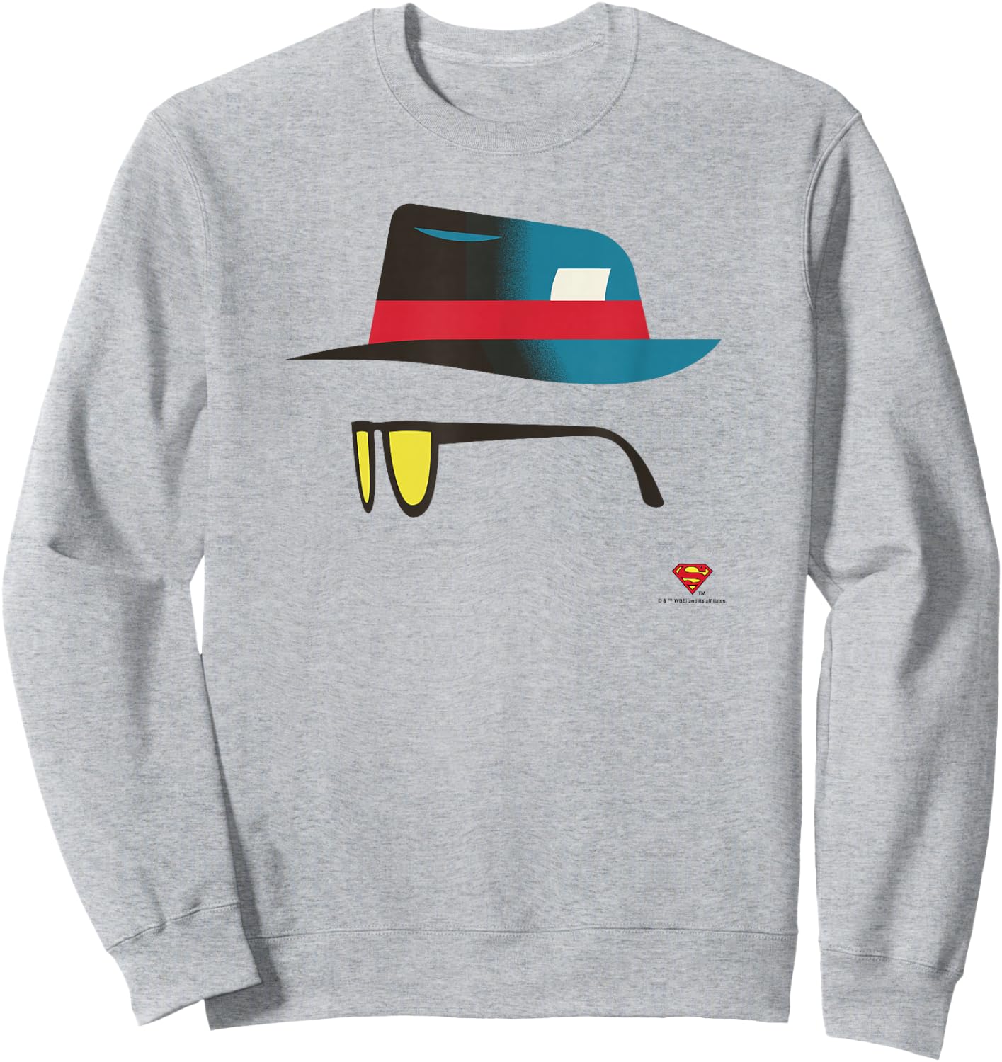 WB100 DC Comics Superman Clark Kent Secret Identity Sweatshirt - Sweatshirt | Ash