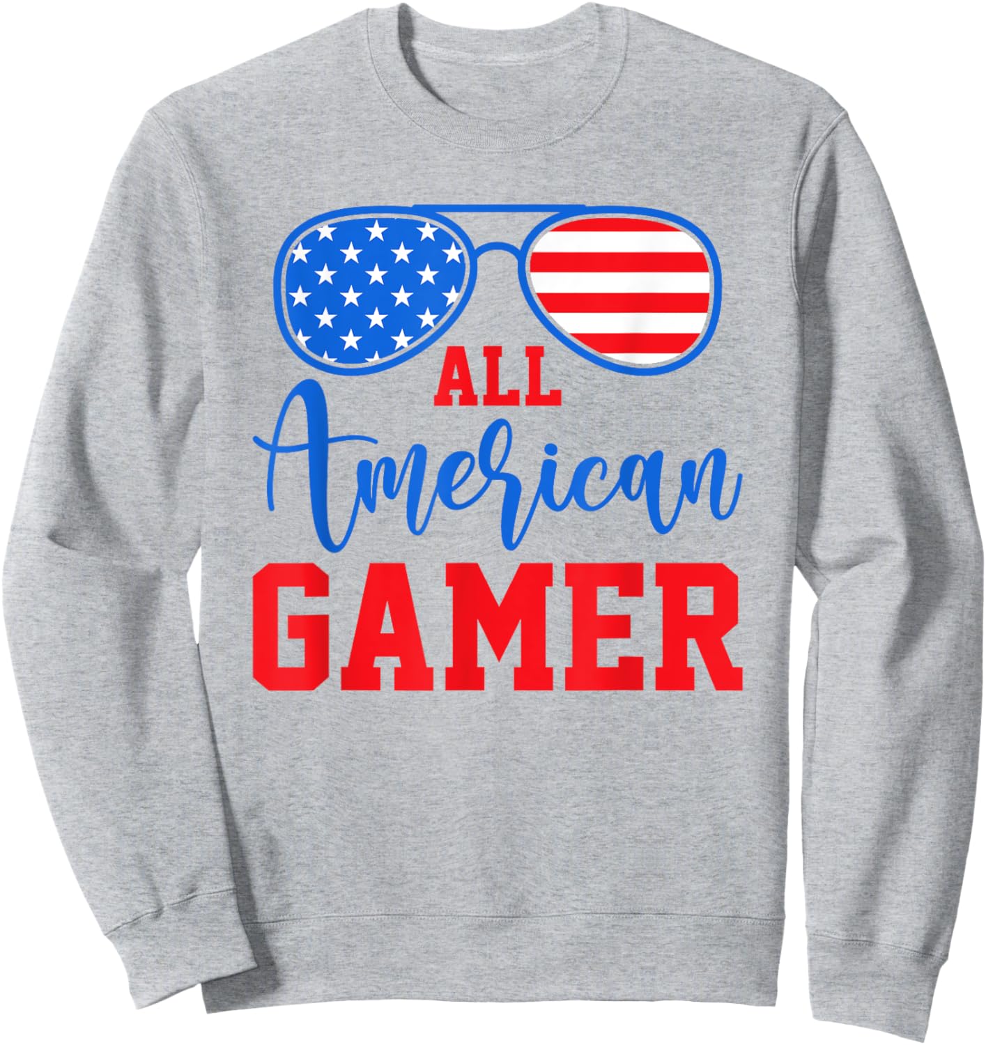 All American Gamer Patriot Men Boys Kids Teen Youth Sweatshirt - Sweatshirt | Ash