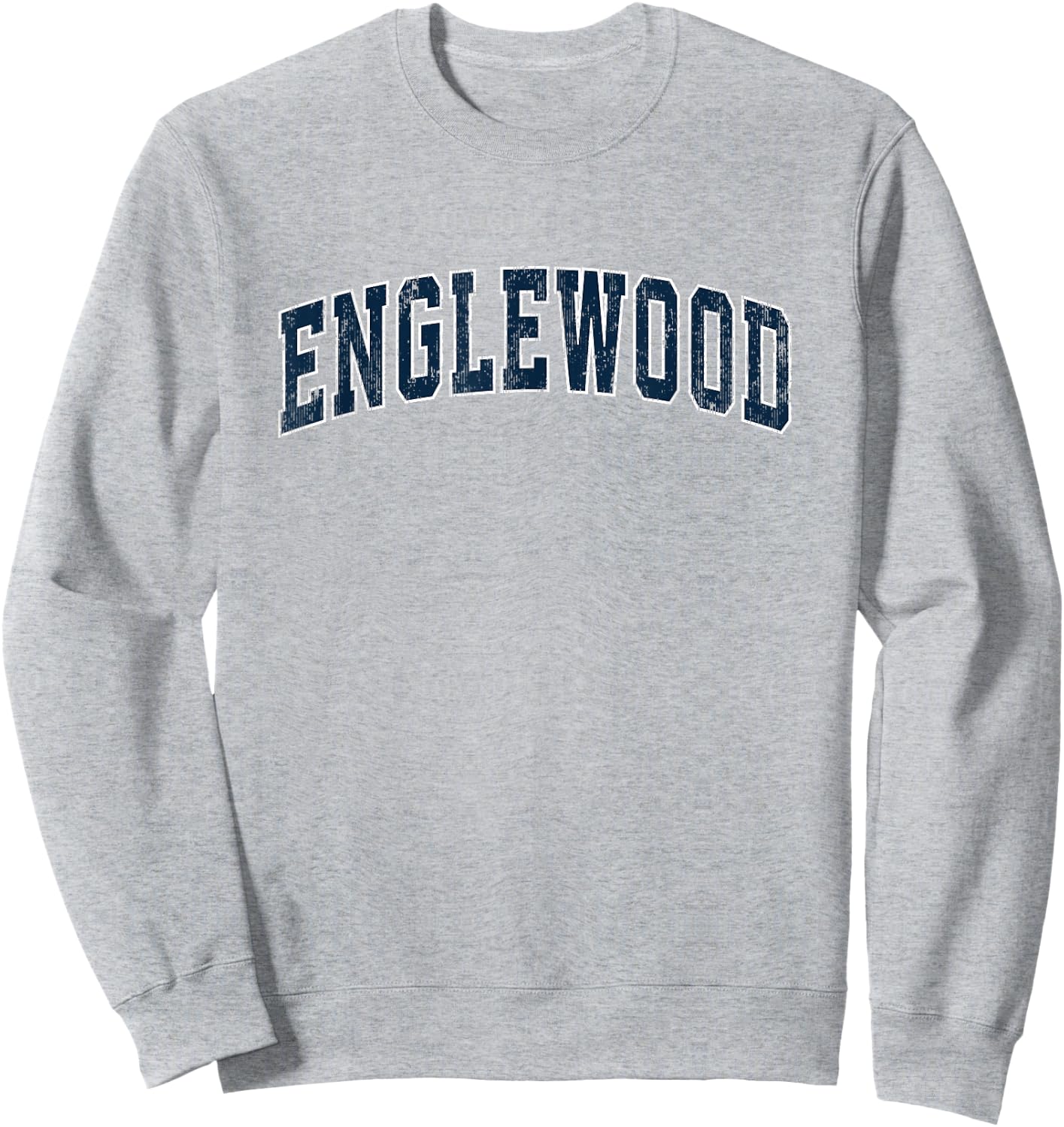 Englewood New Jersey NJ Vintage Sports Design Navy Design Sweatshirt - Sweatshirt | Ash