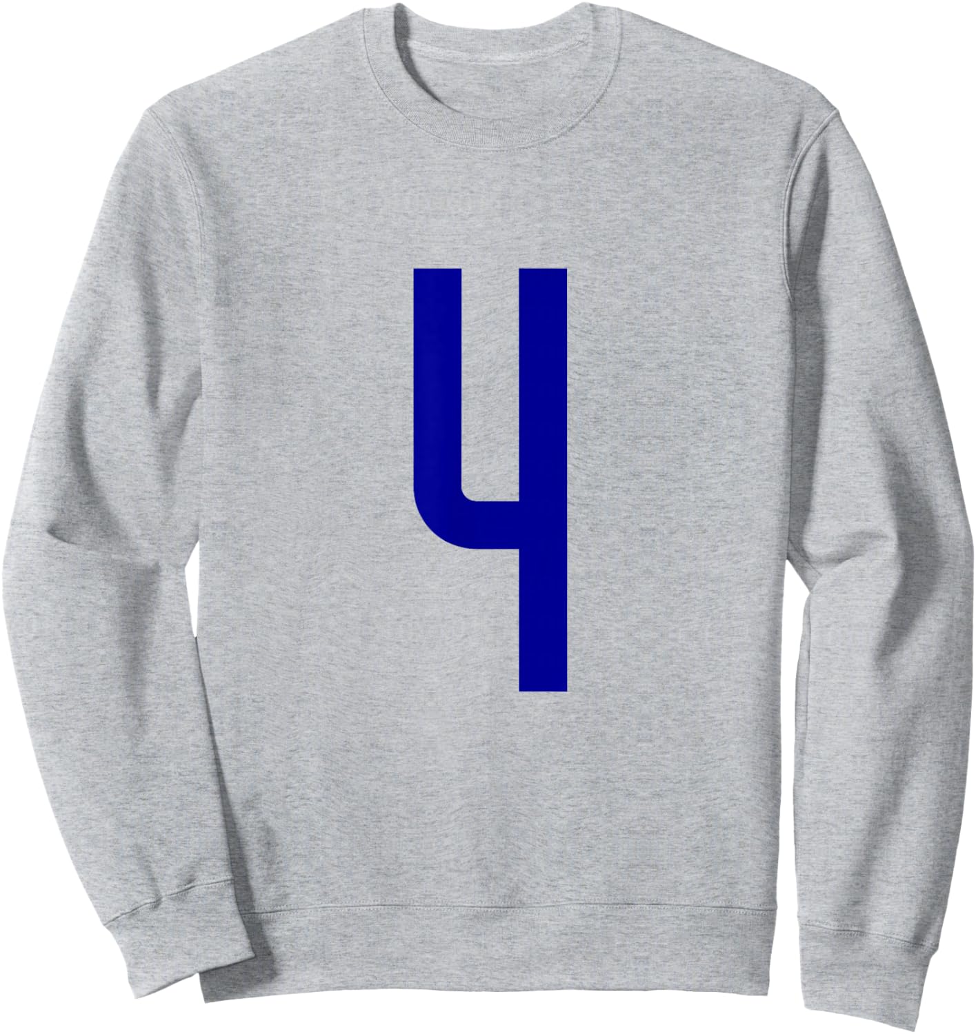Blue Sports Team Number 4 Sweatshirt - Sweatshirt | Ash