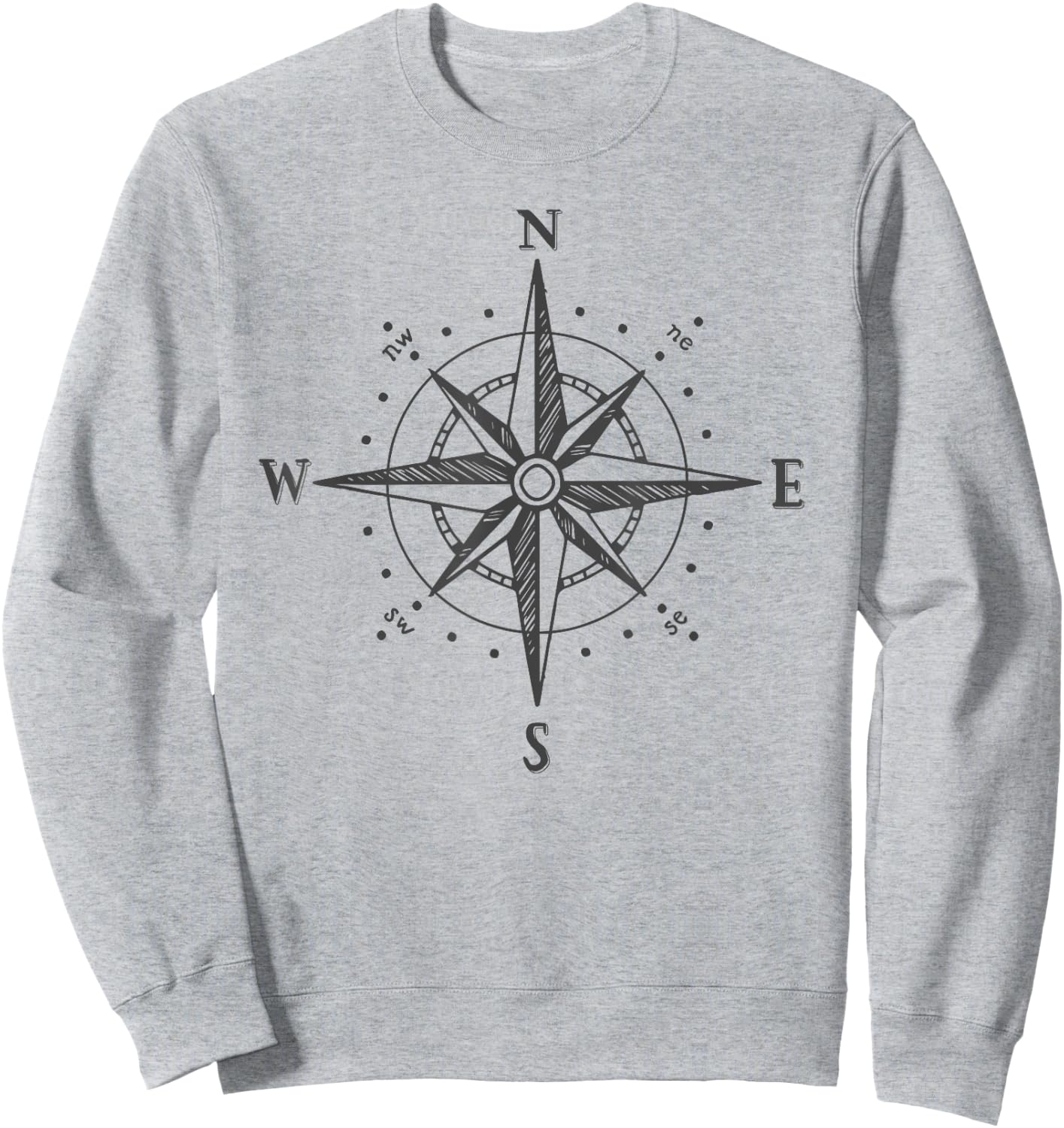 Vintage Compass North South East West Sailing Retro Design Sweatshirt - Sweatshirt | Ash