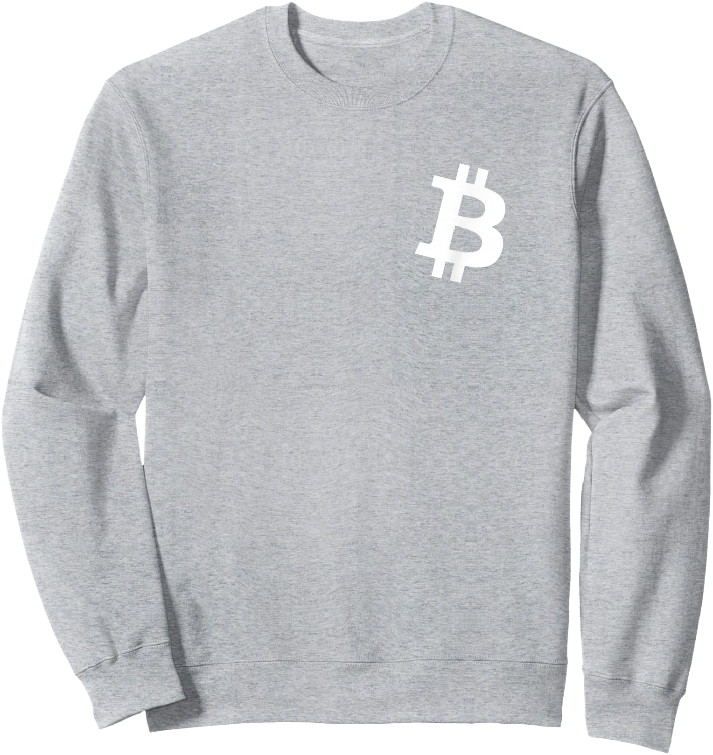 Orange Bitcoin Symbol Small Breast Pocket White Text BTC Sweatshirt - Sweatshirt | Ash