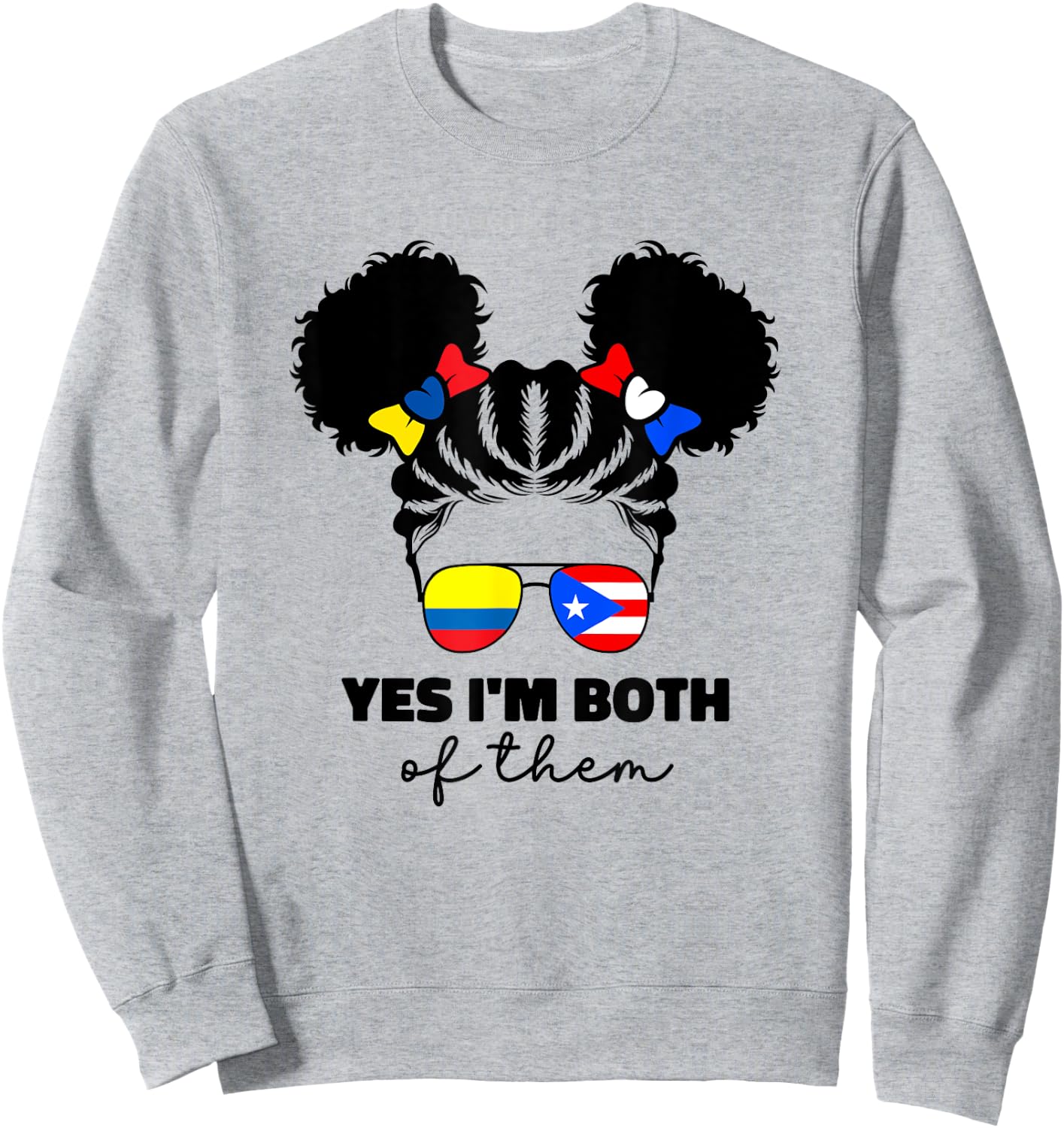 Colombian And Puerto Rican Rico Colombia Flag For Kids Girl Sweatshirt - Sweatshirt | Ash