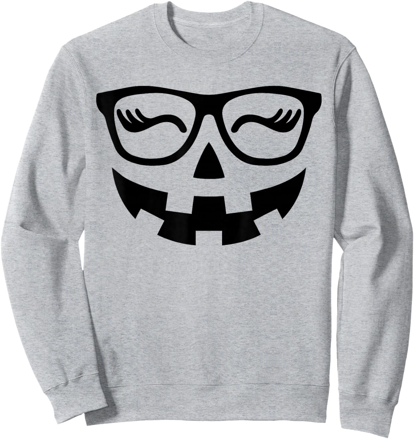 Jack O Lantern Face Pumpkin Glasses Hallowen Costume Nerd Sweatshirt - Sweatshirt | Ash