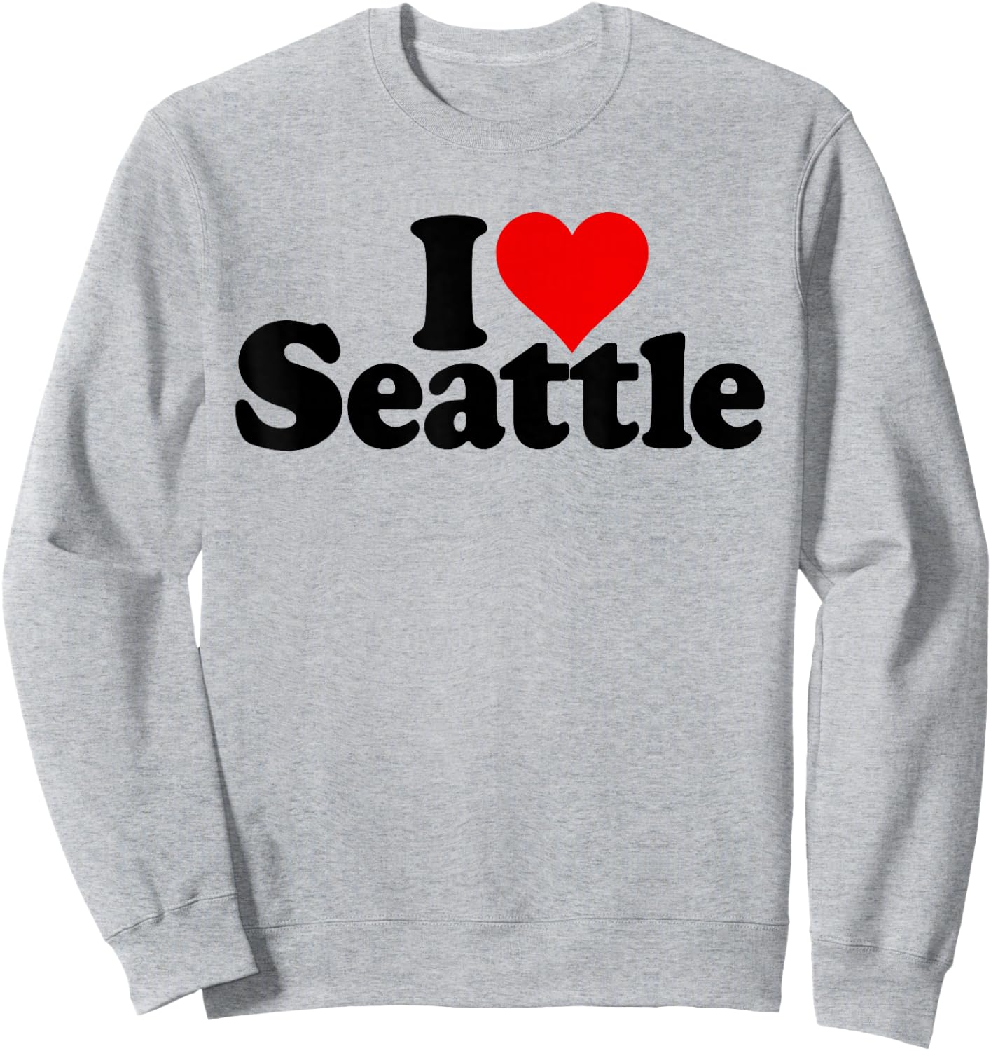 I Love Heart Seattle Washington Sweatshirt - Sweatshirt | Ash