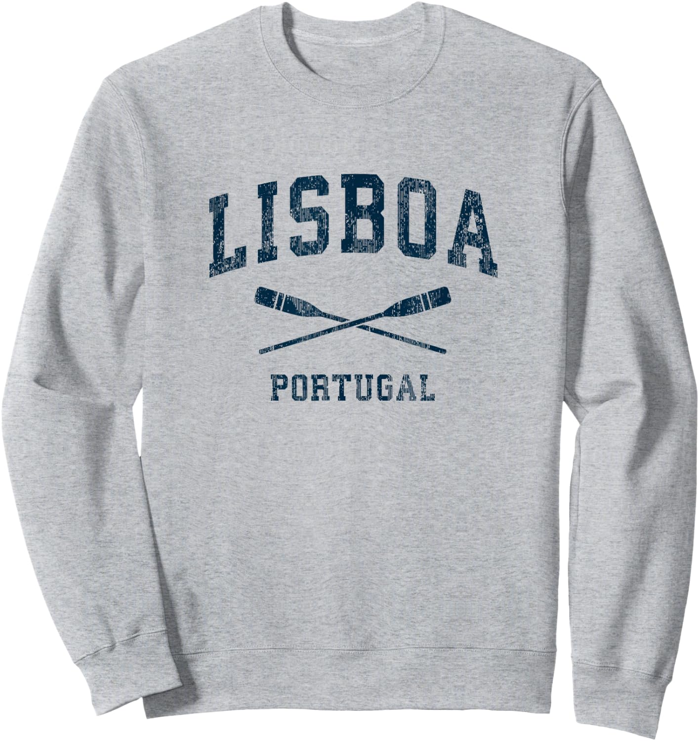 Lisbon Portugal Vintage Nautical Paddles Sports Oars Sweatshirt - Sweatshirt | Ash