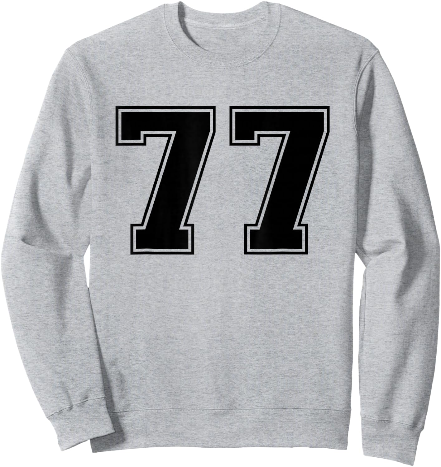 Black Sports Team Number 77 Sweatshirt - Sweatshirt | Ash