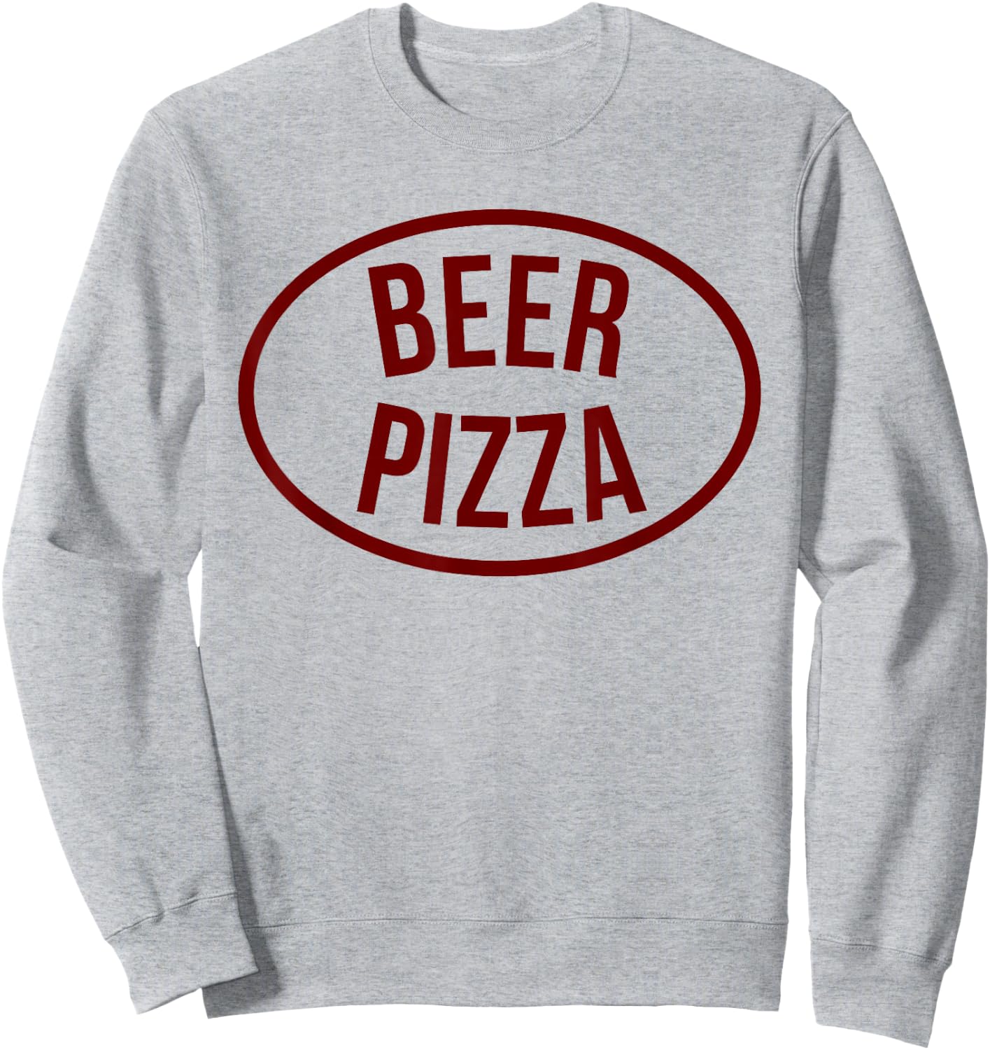 BEER PIZZA - Cool Funny Kpop Junk Food Humor Logo Statement Sweatshirt - Sweatshirt | Ash