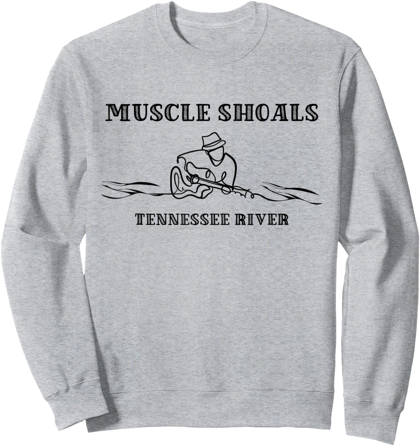 Muscle Shoals Alabama AL Guitar Player On River Music City Sweatshirt - Sweatshirt | Ash
