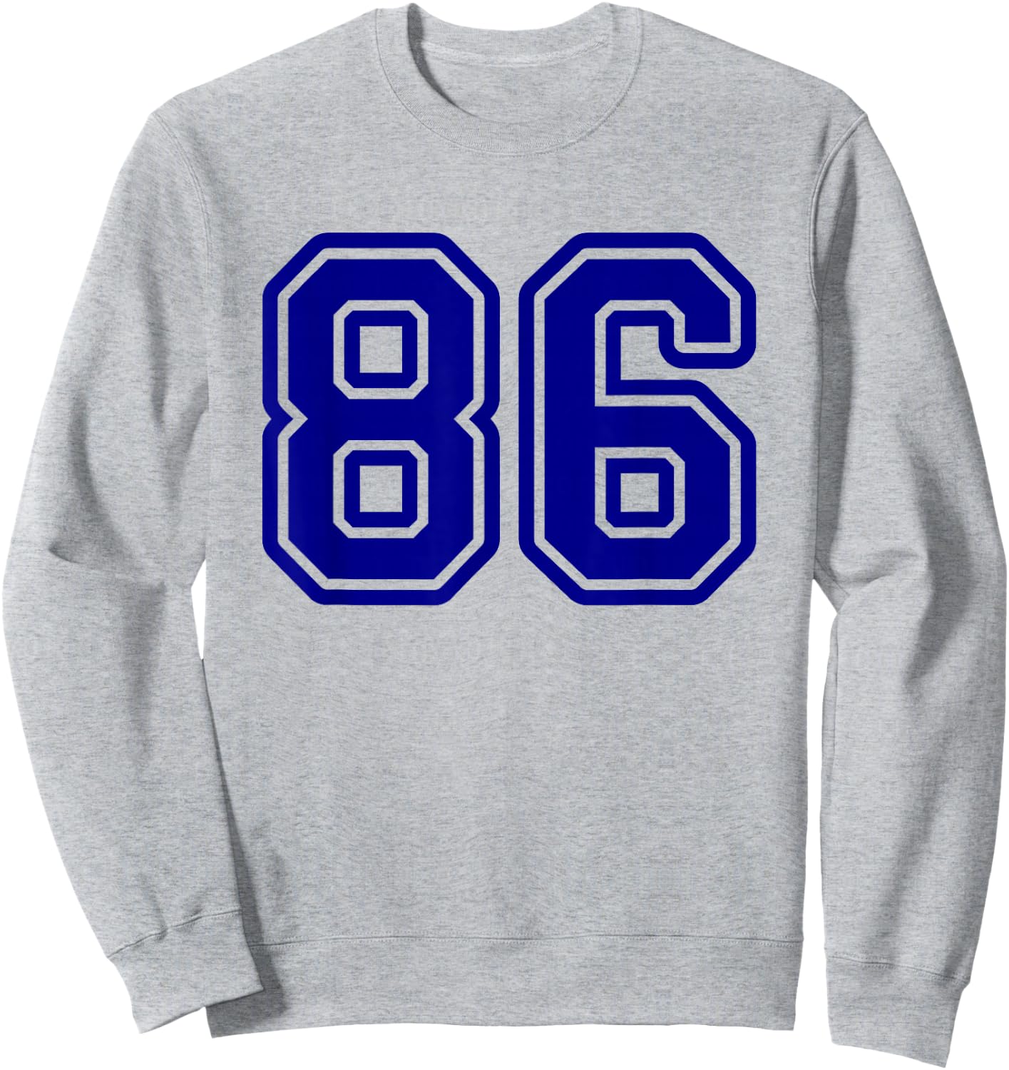Number #86 Blue Sports Team Number 86 Sweatshirt - Sweatshirt | Ash